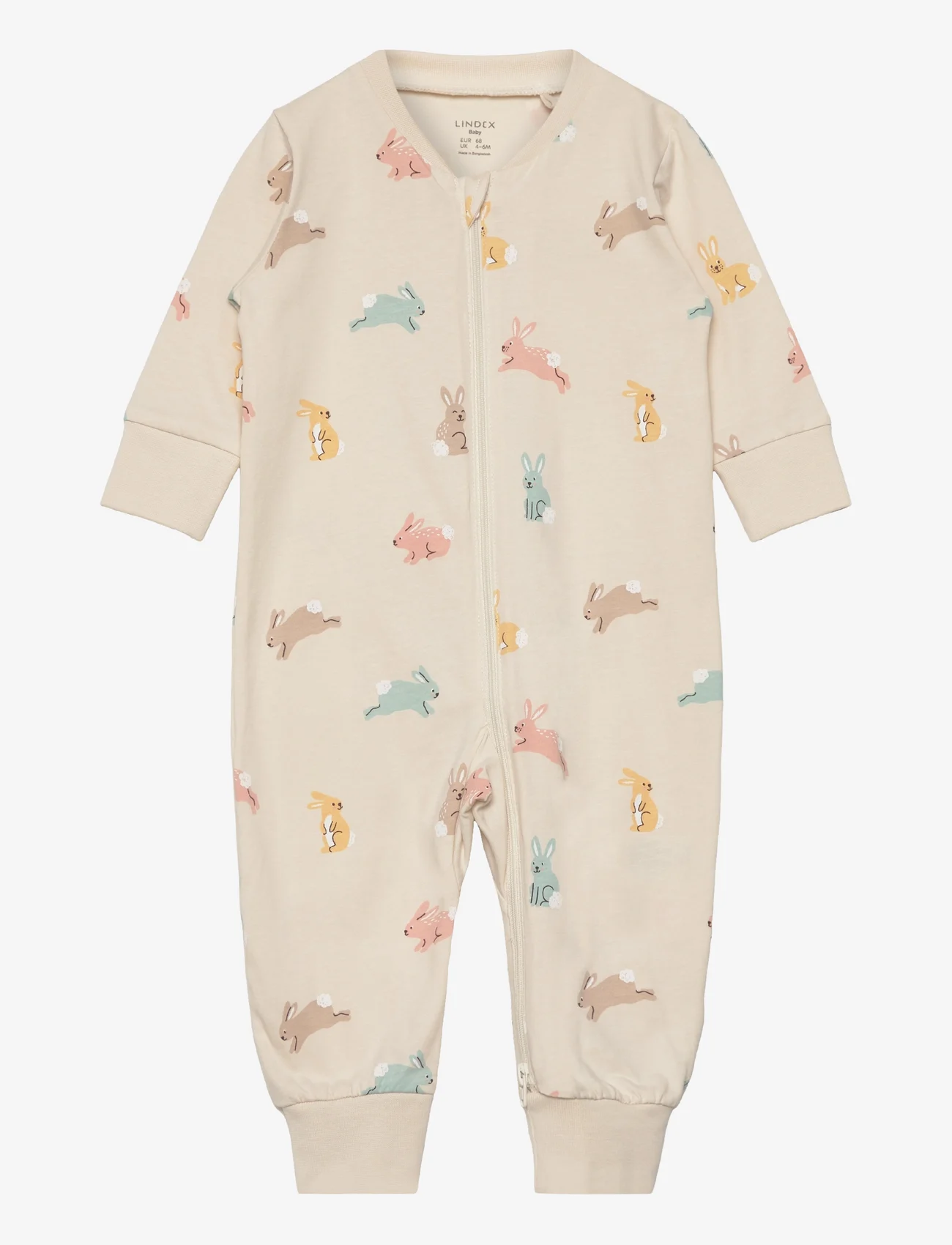 Lindex - Pyjamas Bunny at back - sleeping overalls - light beige - 0