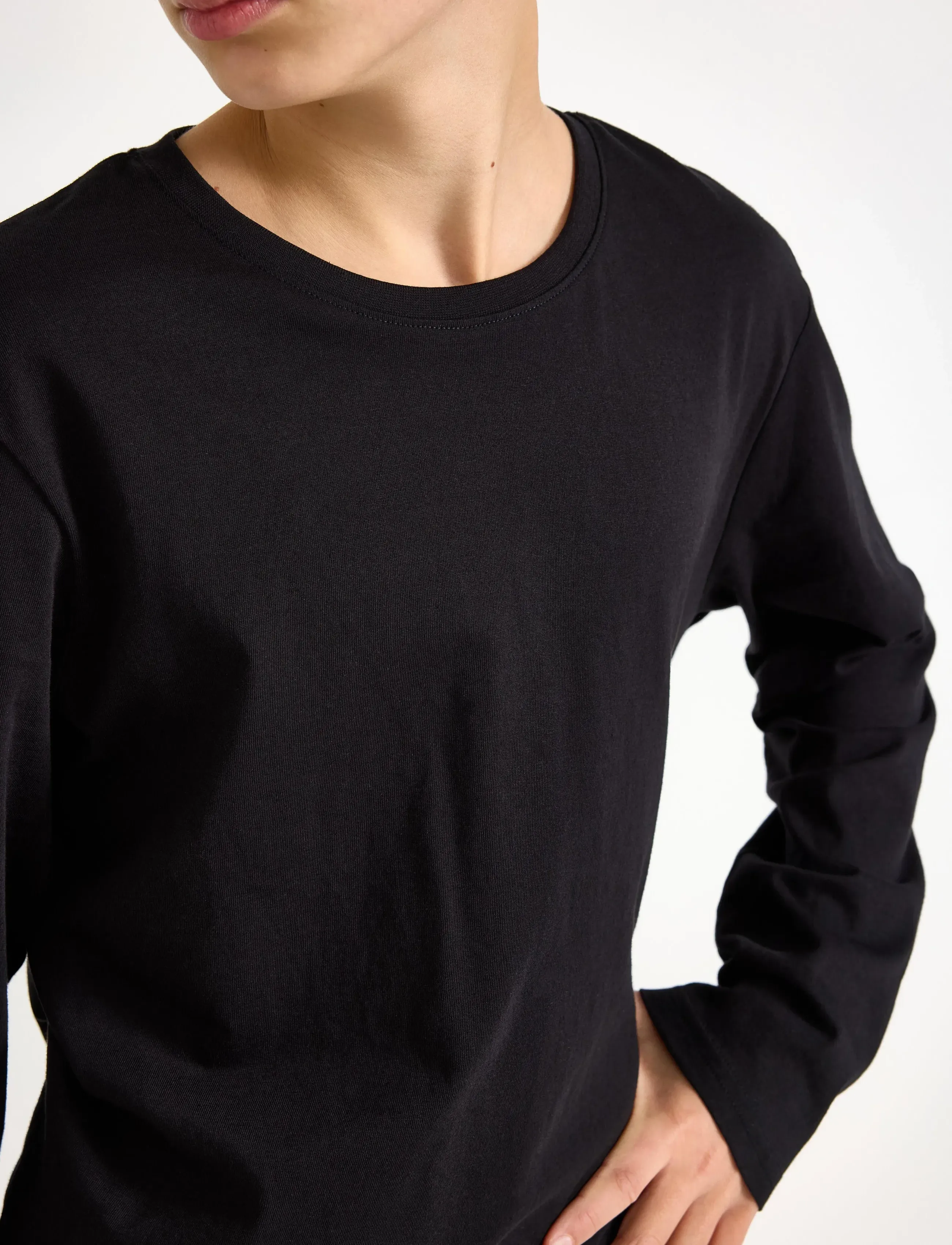 Lindex - Top ls solid - marškinėliai ilgomis rankovėmis - black - 4