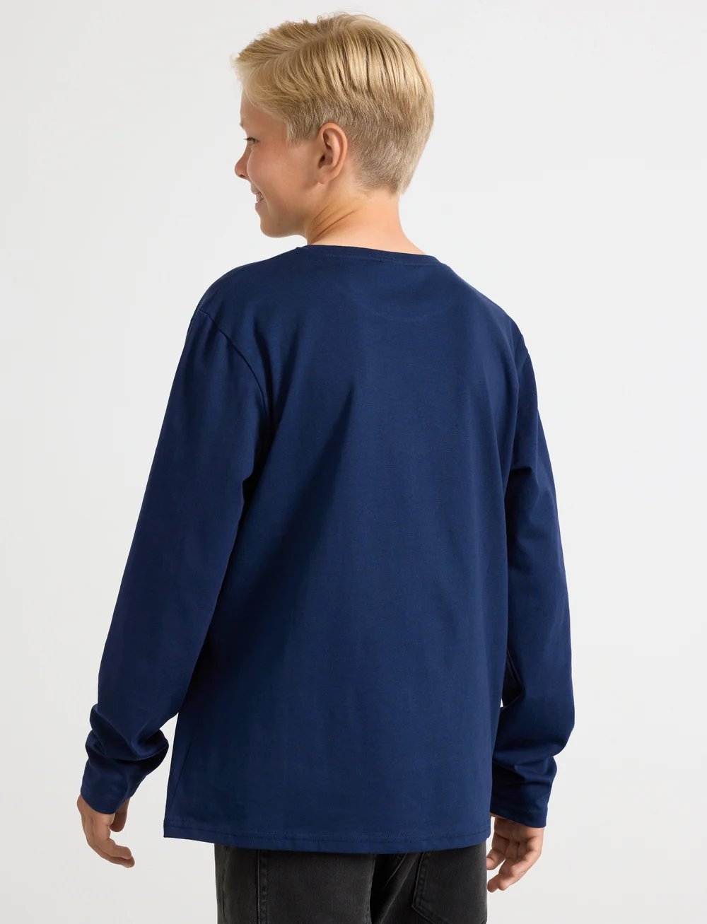 Lindex - Top ls solid - long-sleeved t-shirts - dark blue - 3
