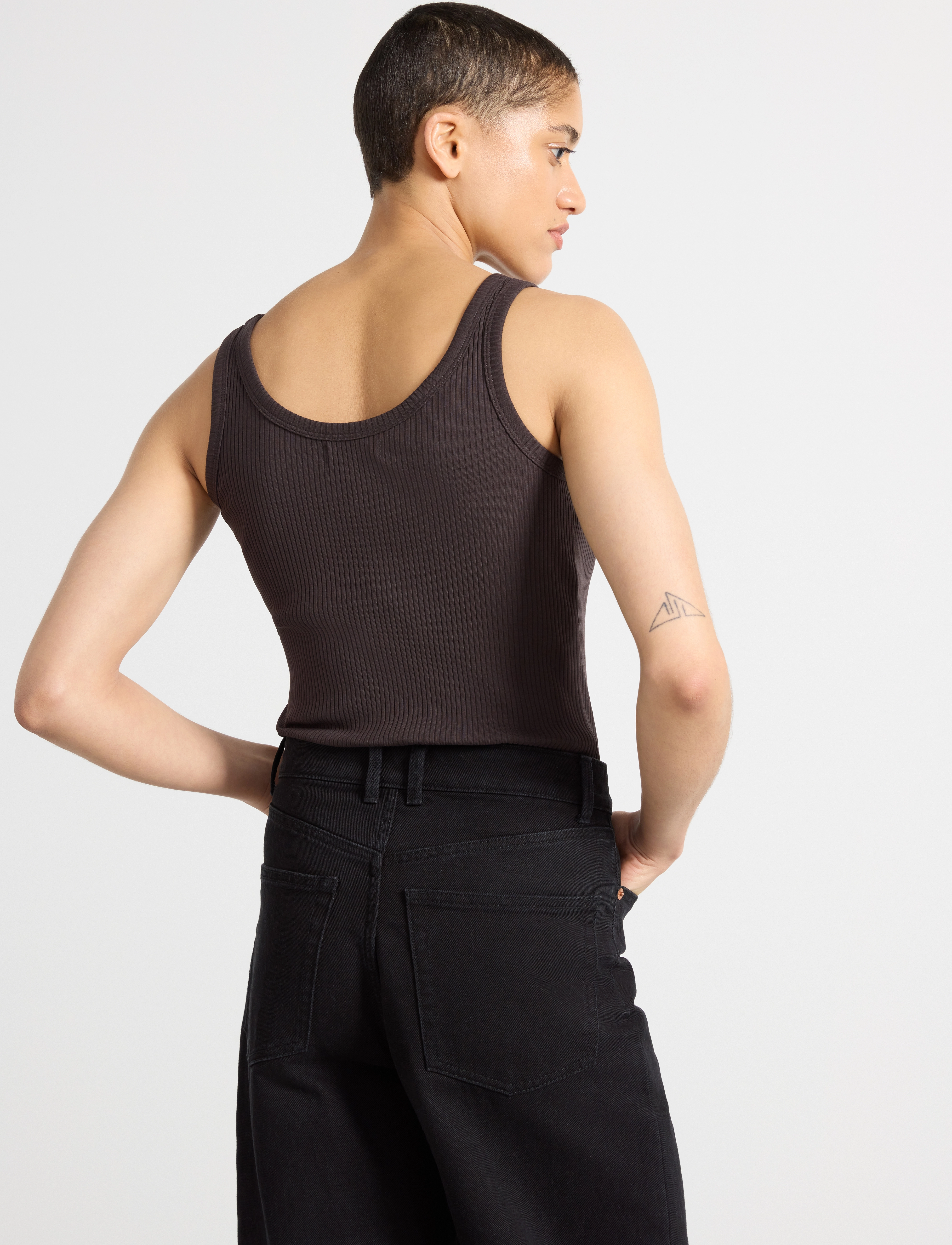 Lindex - Tank top Tyra - dark brown - 3