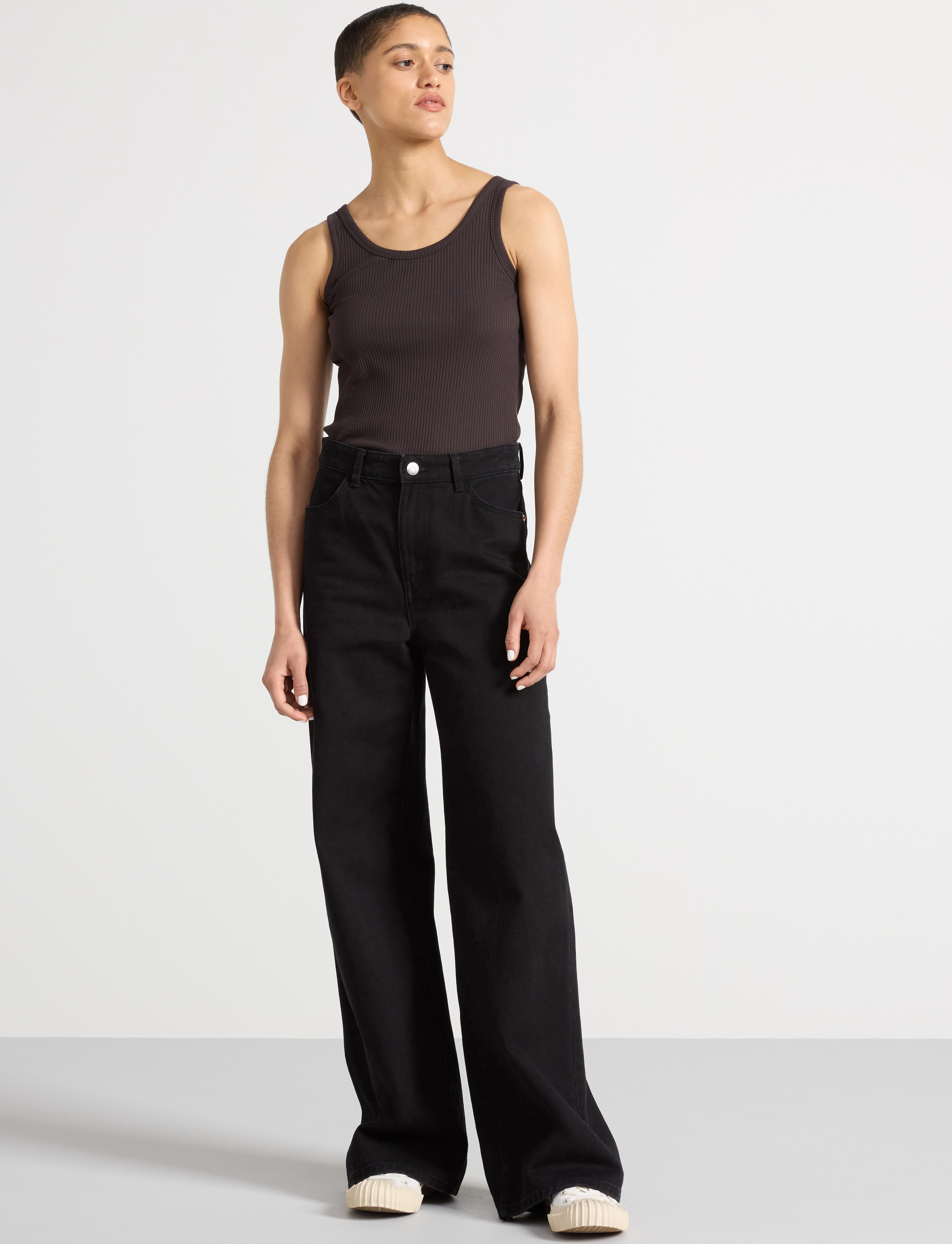 Lindex - Tank top Tyra - dark brown - 4