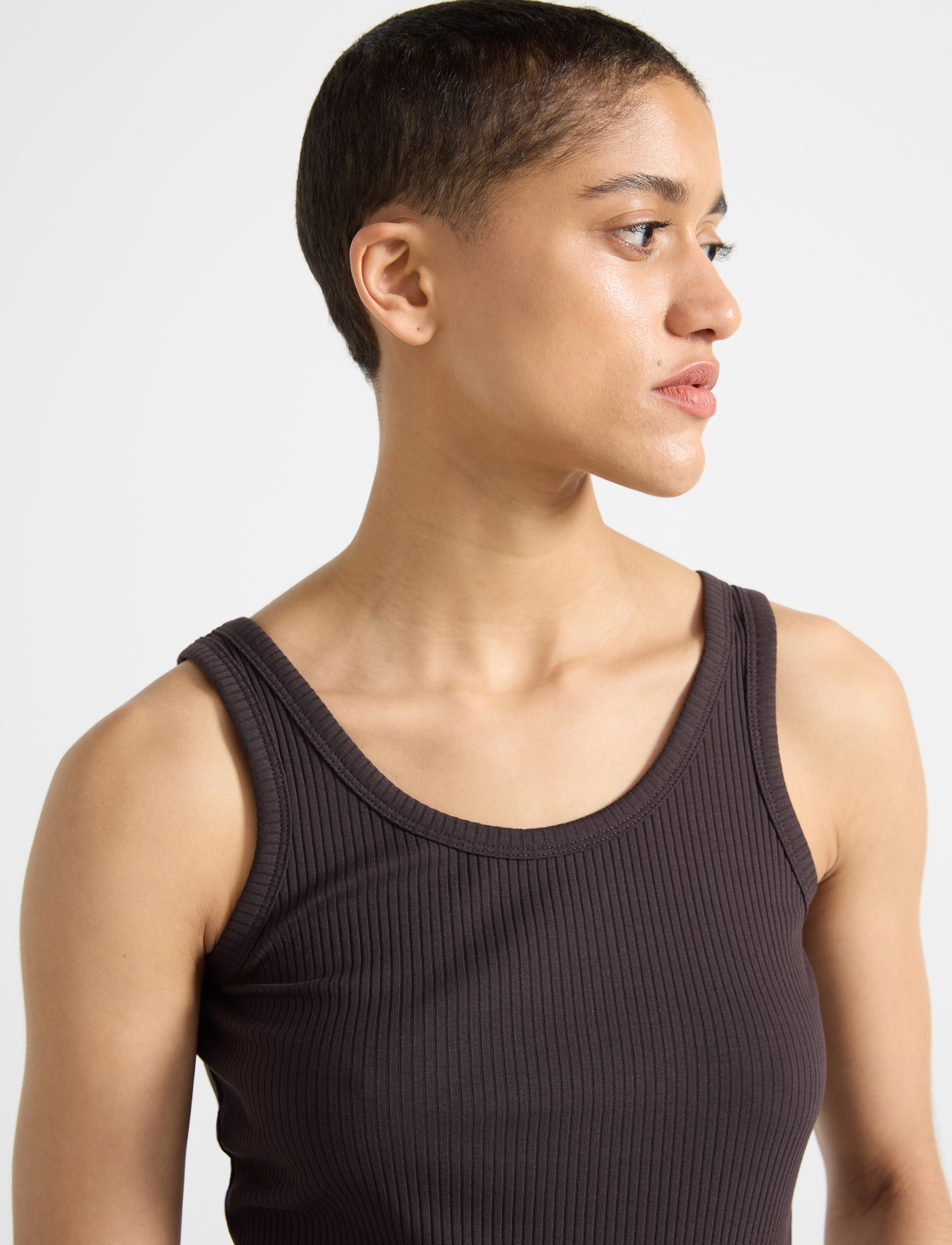 Lindex - Tank top Tyra - dark brown - 5