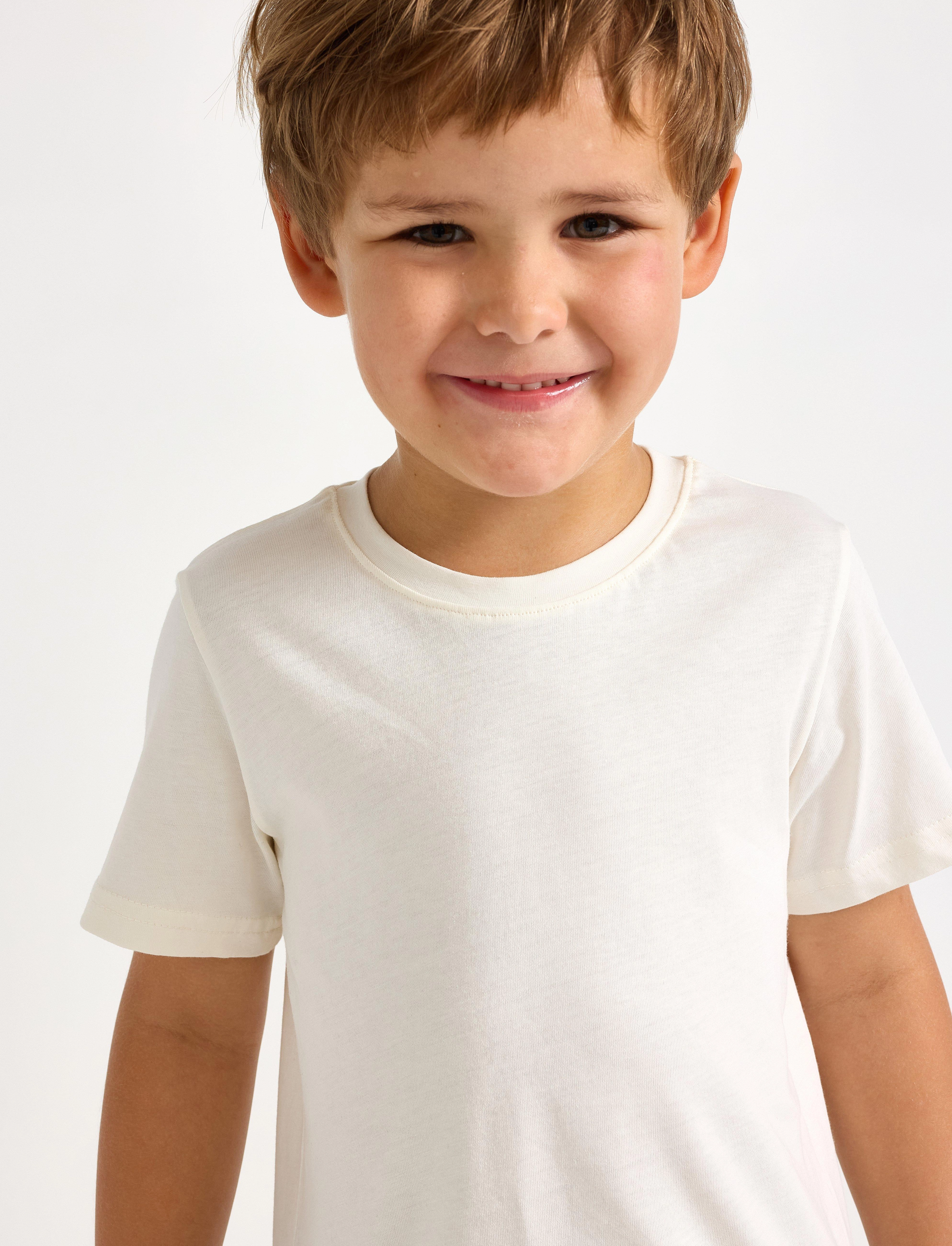Lindex - T shirt basic solid - lühikeste varrukatega t-särgid - light dusty white - 4