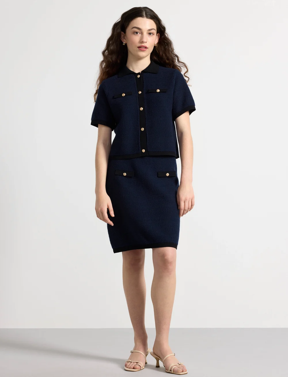 Lindex - Skirt Malva knitted - stickade kjolar - dark navy - 0
