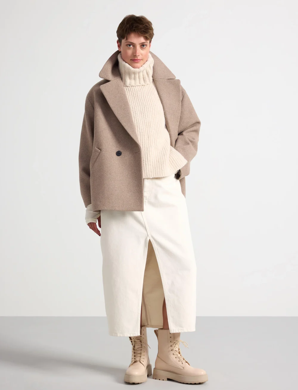 Lindex - Jacket Delilah - wolljacken - beige melange - 0