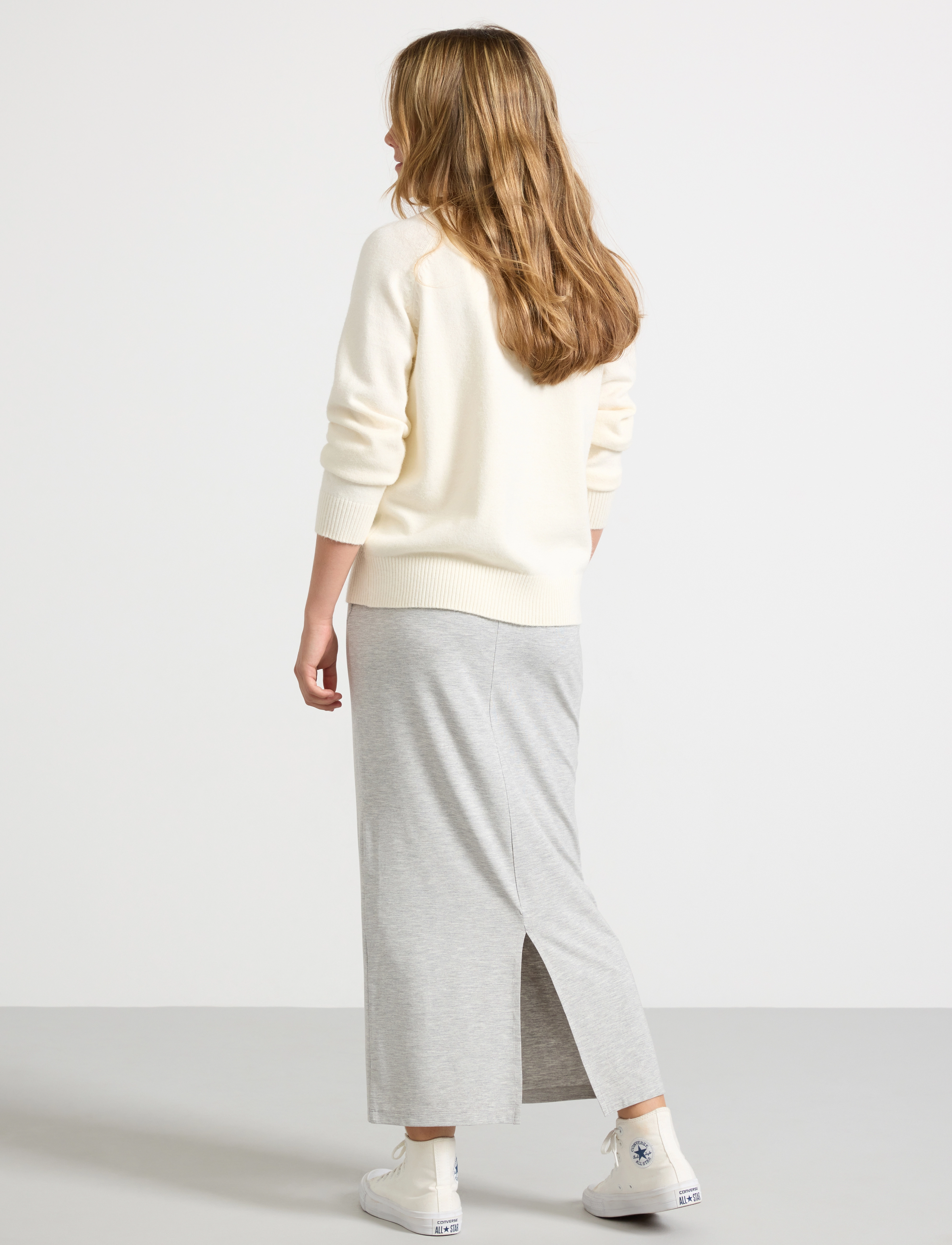 Lindex - Skirt jersey midi - midi nederdele - grey melange - 3