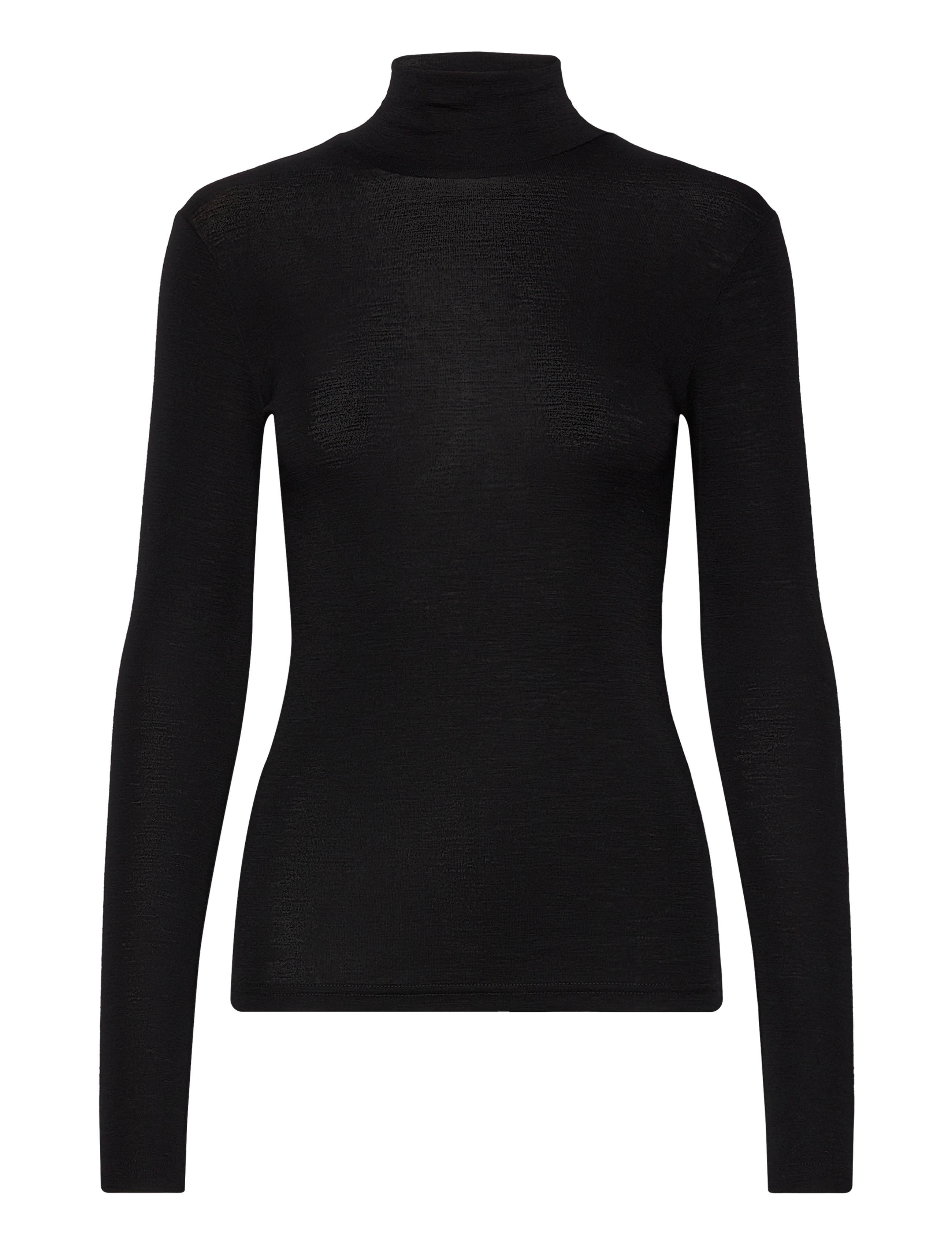 Lindex Top in merino wool with mock neck - Kleidung - BLACK / black