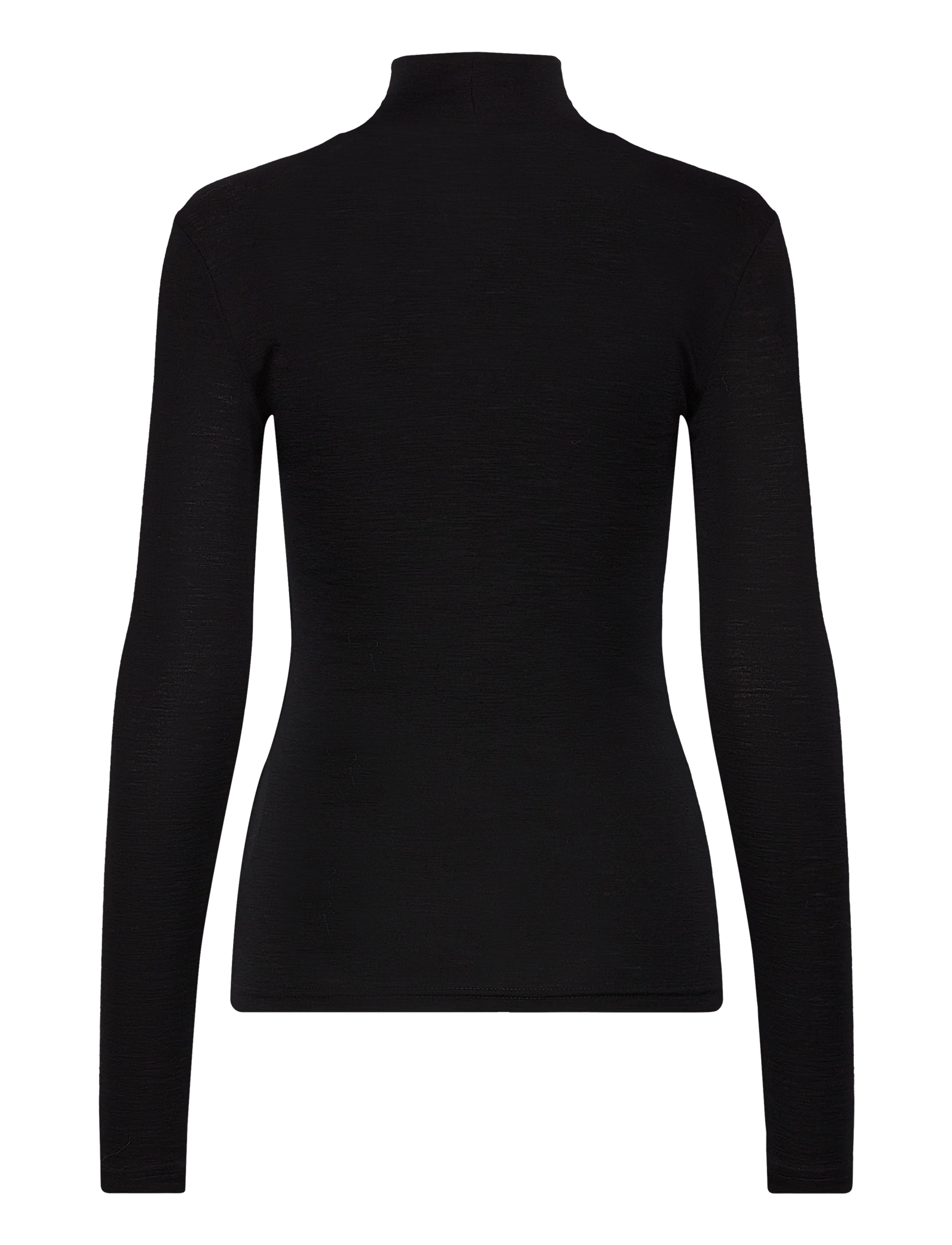 Lindex - Top in merino wool with mock neck - black - 2