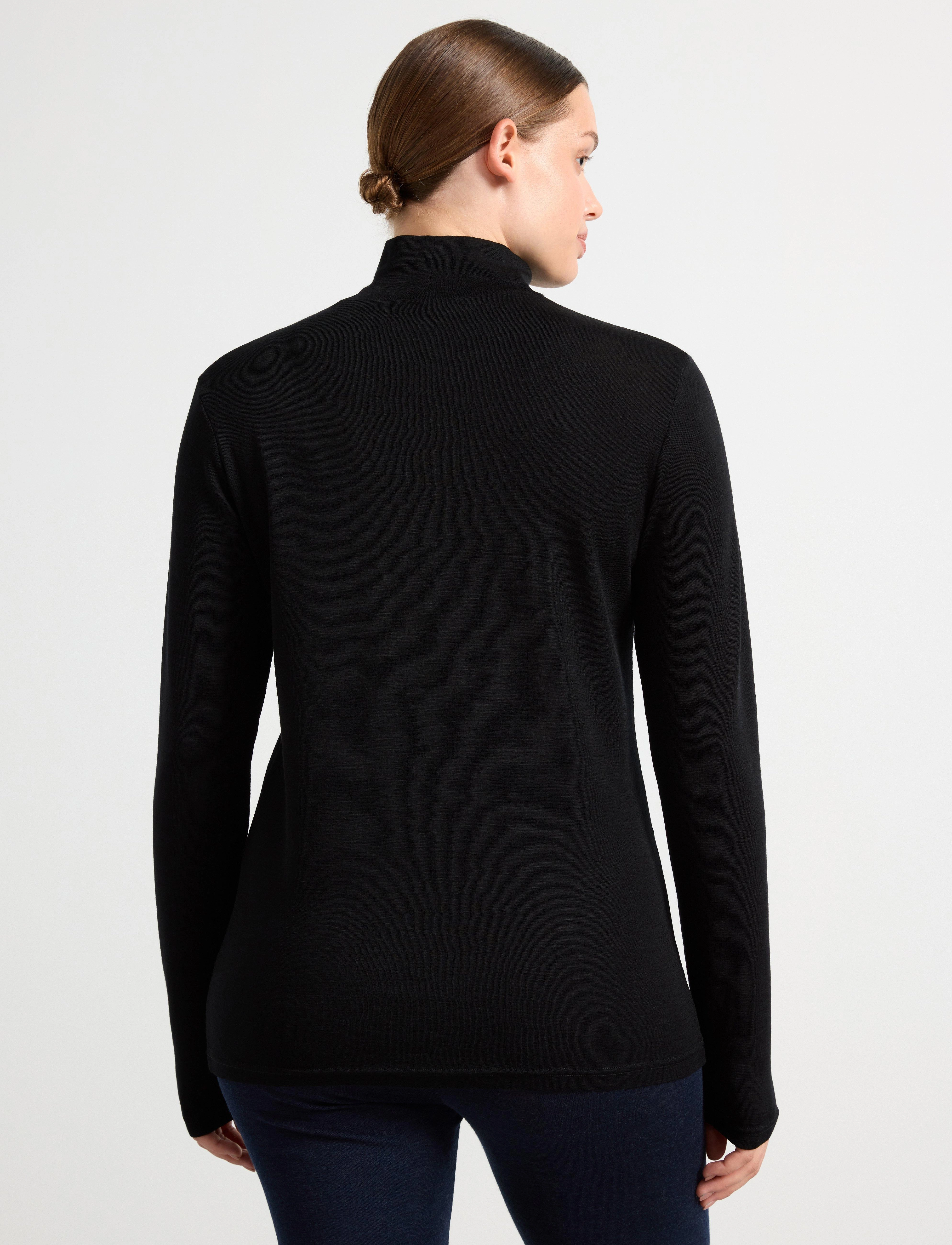 Lindex - Top in merino wool with mock neck - black - 3