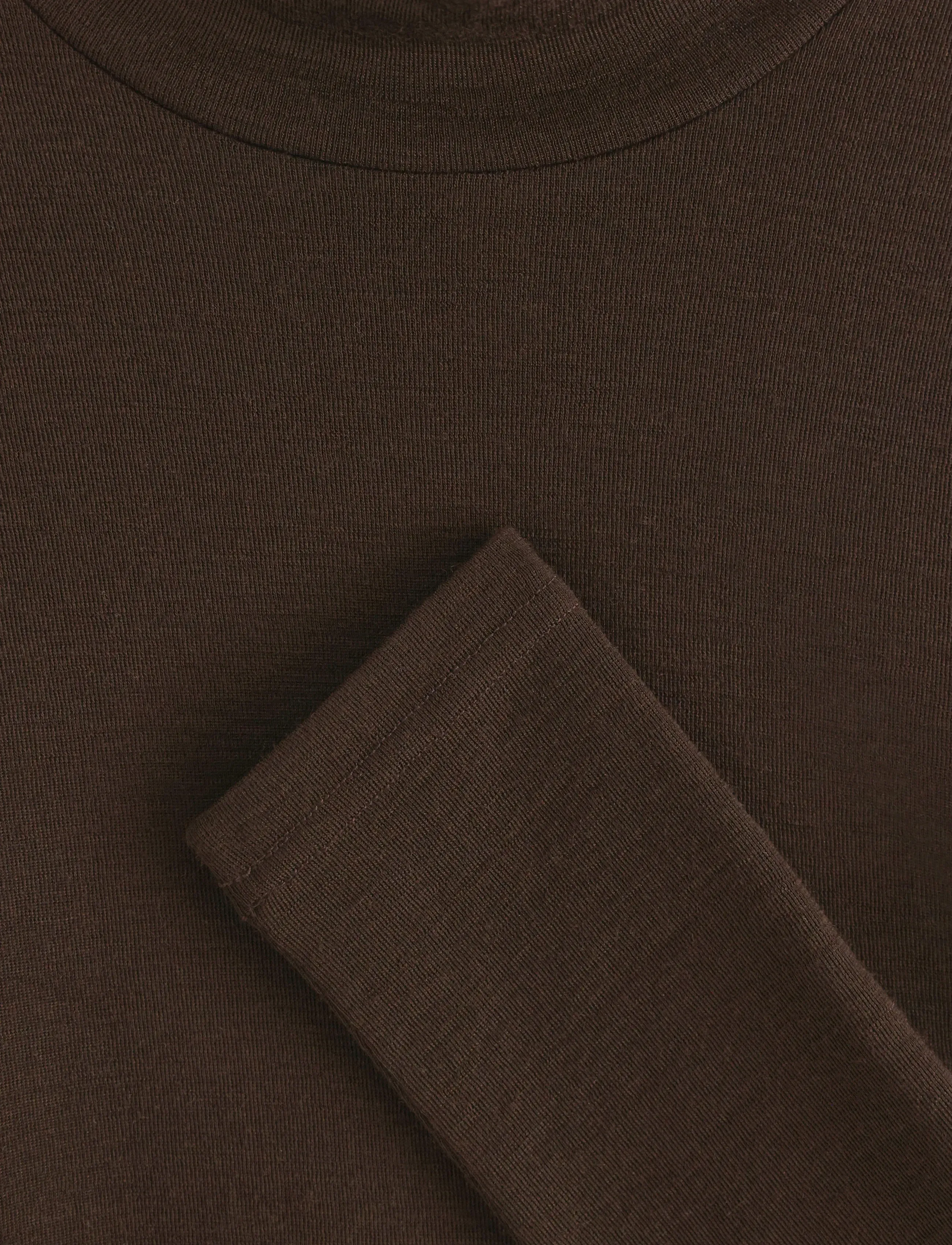 Lindex - Top in merino wool with mock neck - rullekraver - dark brown - 2