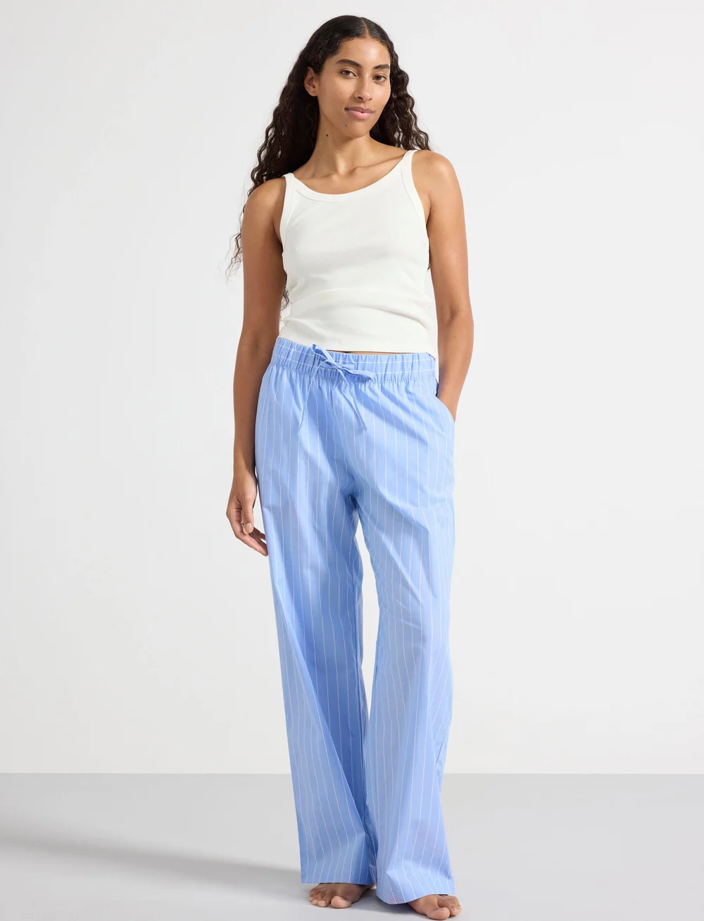 Lindex - Trouser poplin - pyjamabroeken - light blue - 0