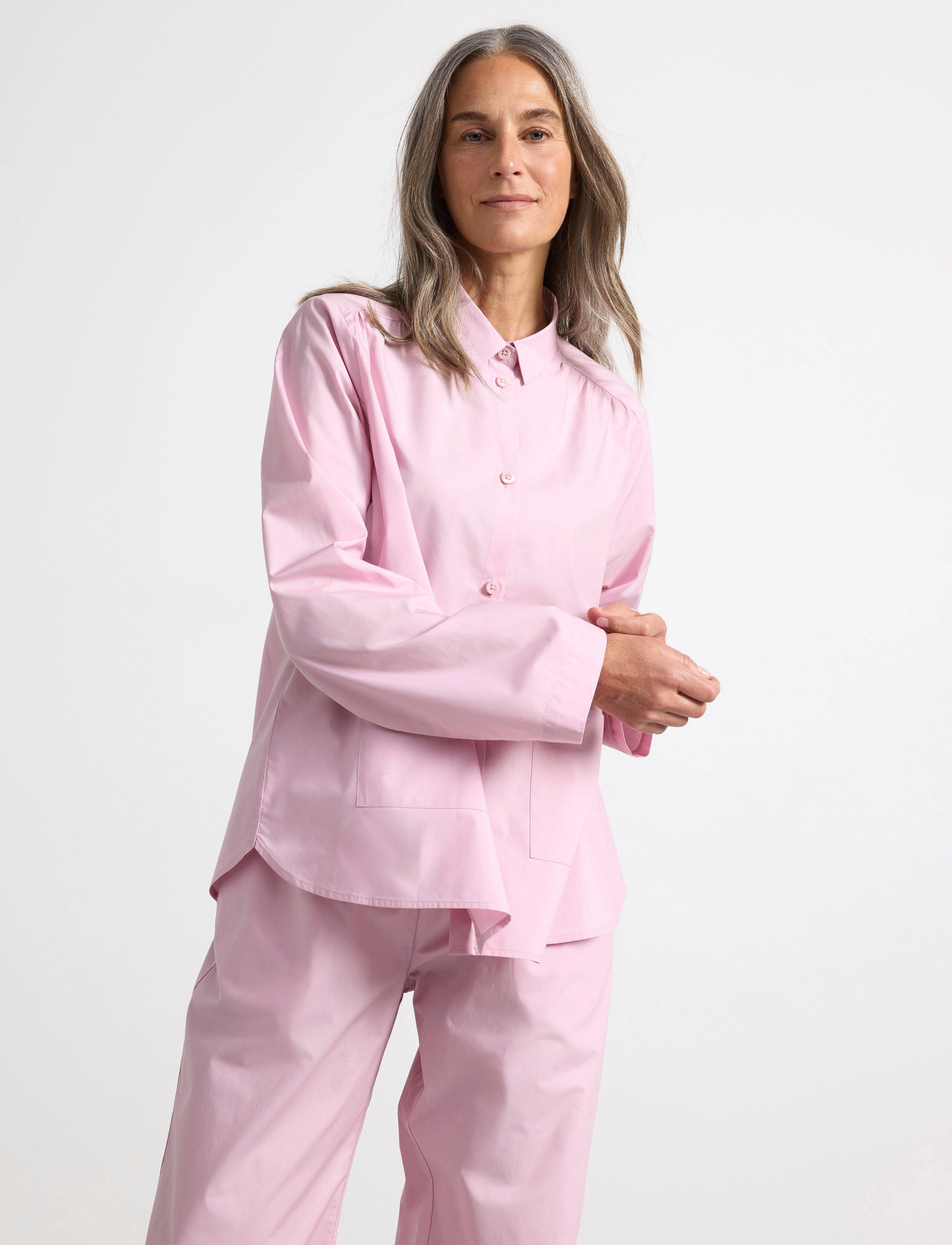 Lindex Shirt Poplin, L, Pink, Nat- Og Loungewear > Toppe, Dame