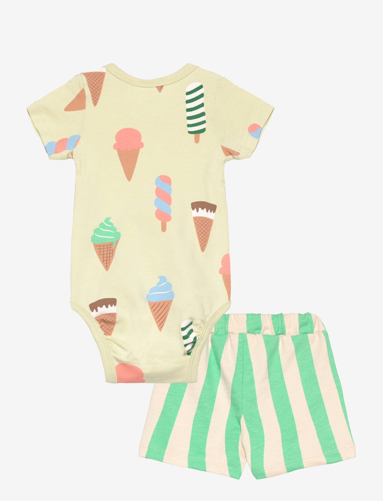 Lindex - Set wrap body shorts icecream - set med body - light dusty green - 1