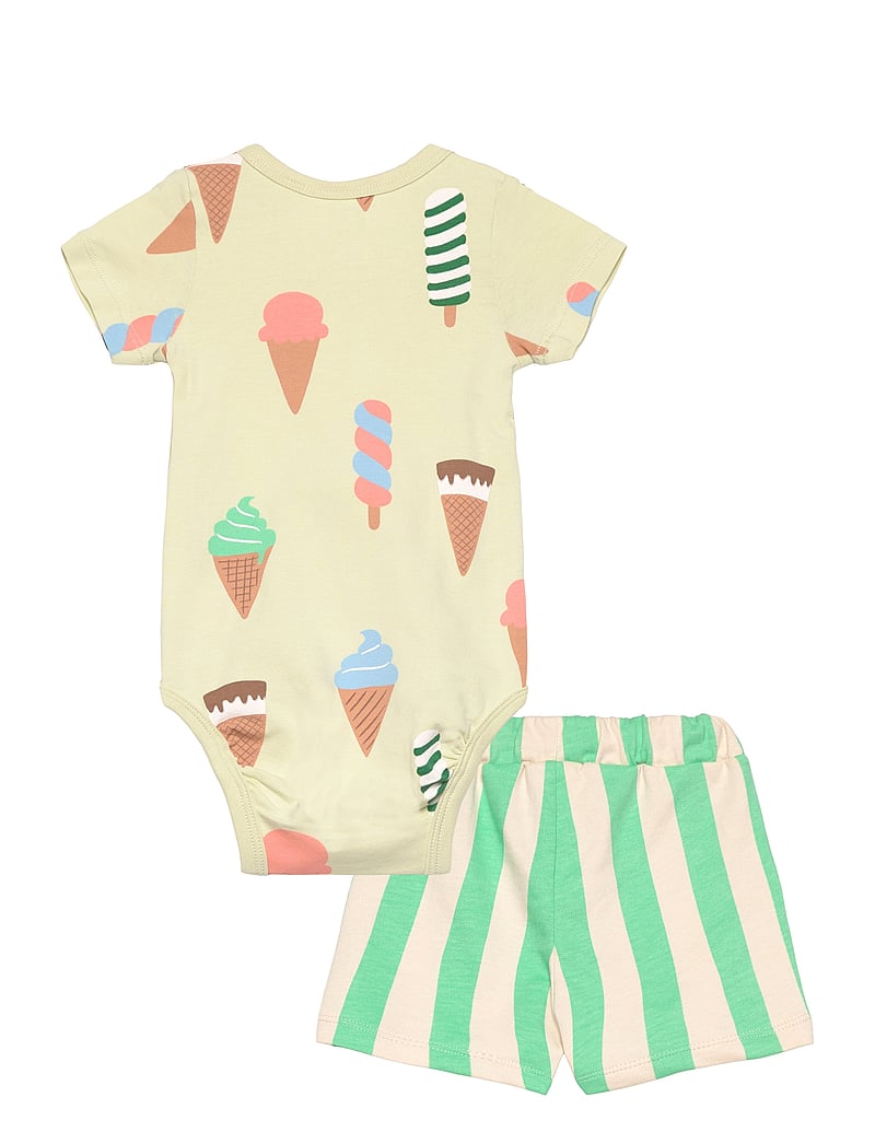 Lindex - Set wrap body shorts icecream - set med body - light dusty green - 1