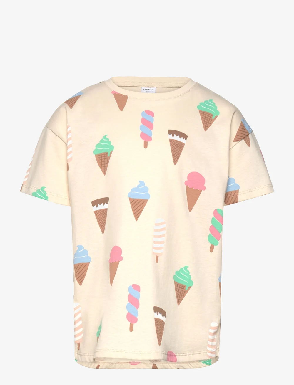 Lindex - Top SS Icecream - kurzärmelige - light beige - 0
