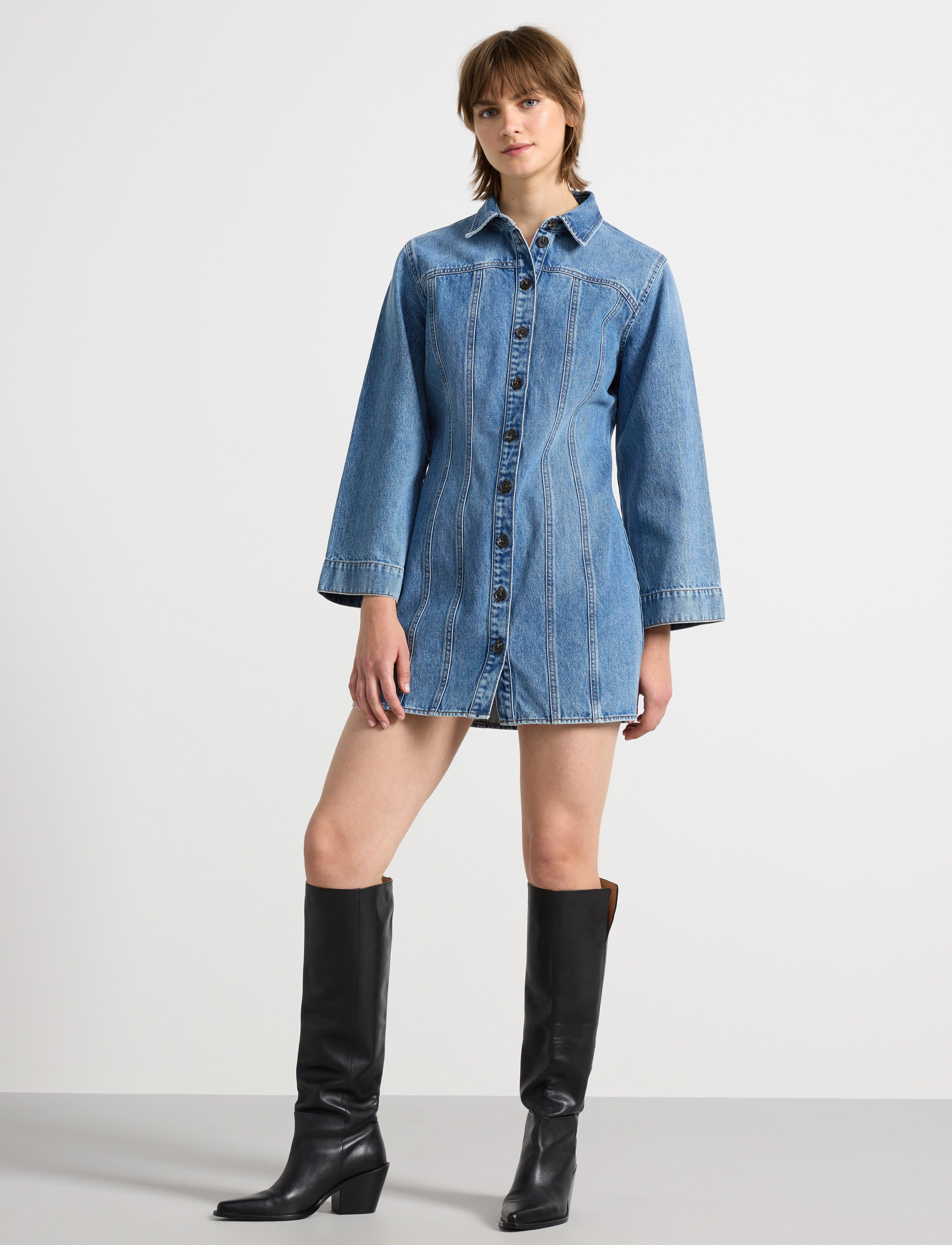 Lindex Dress Denise, S, Dresses, Blau - Short Dress, Frauen