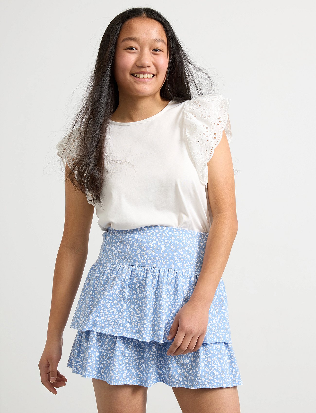 Top with broderie anglais slee - OFF