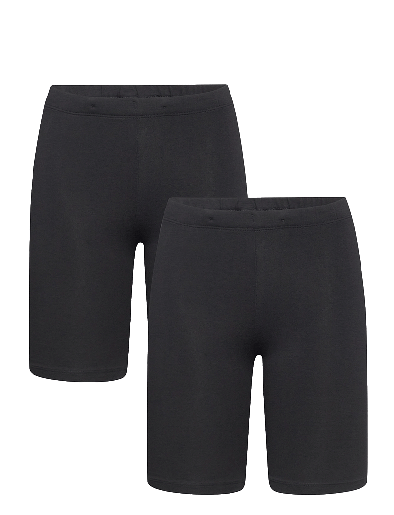 Lindex - Bikerpants solid 2 pack - cykelbyxor - black - 0