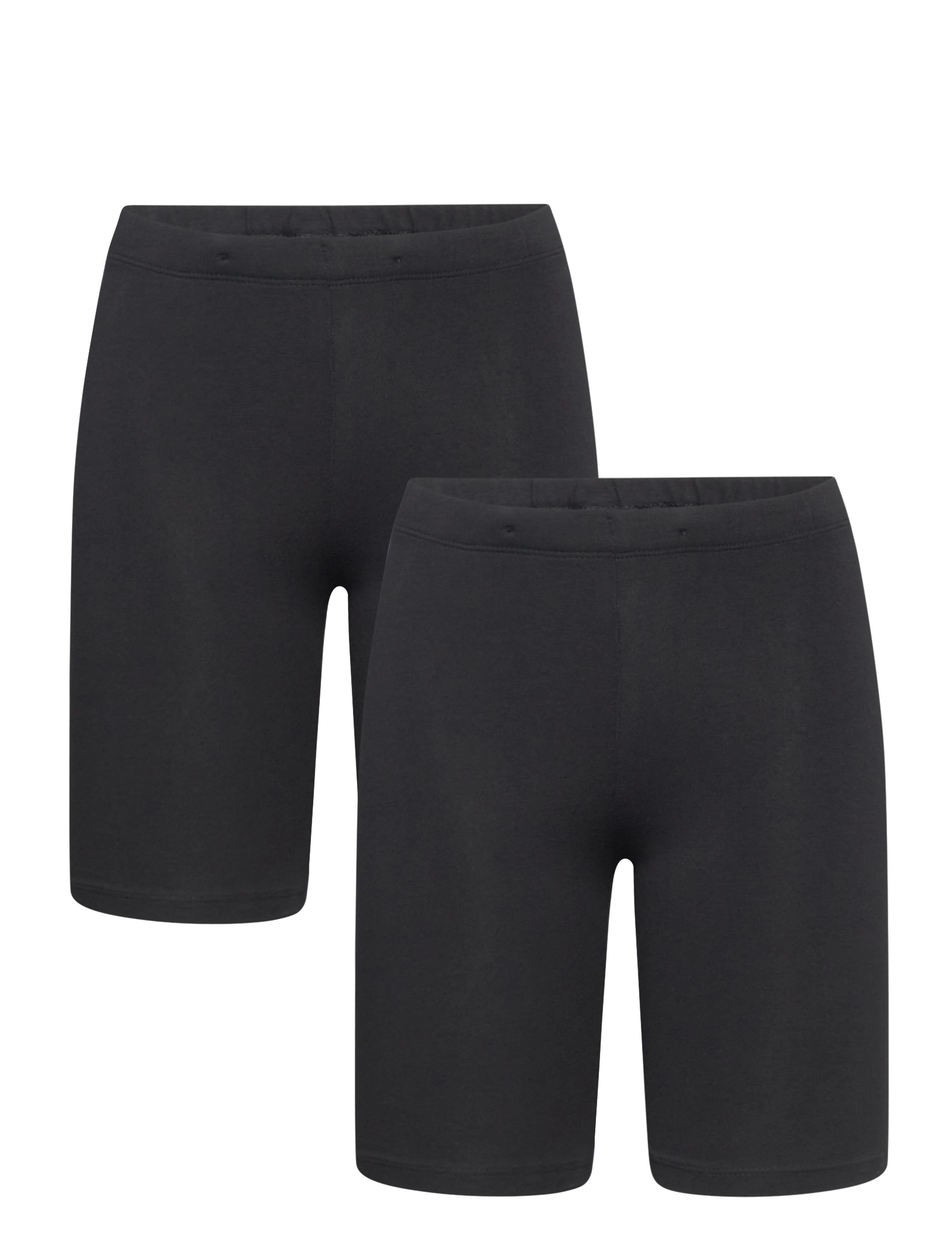 Lindex Bikerpants solid 2 pack - Shorts - BLACK / black