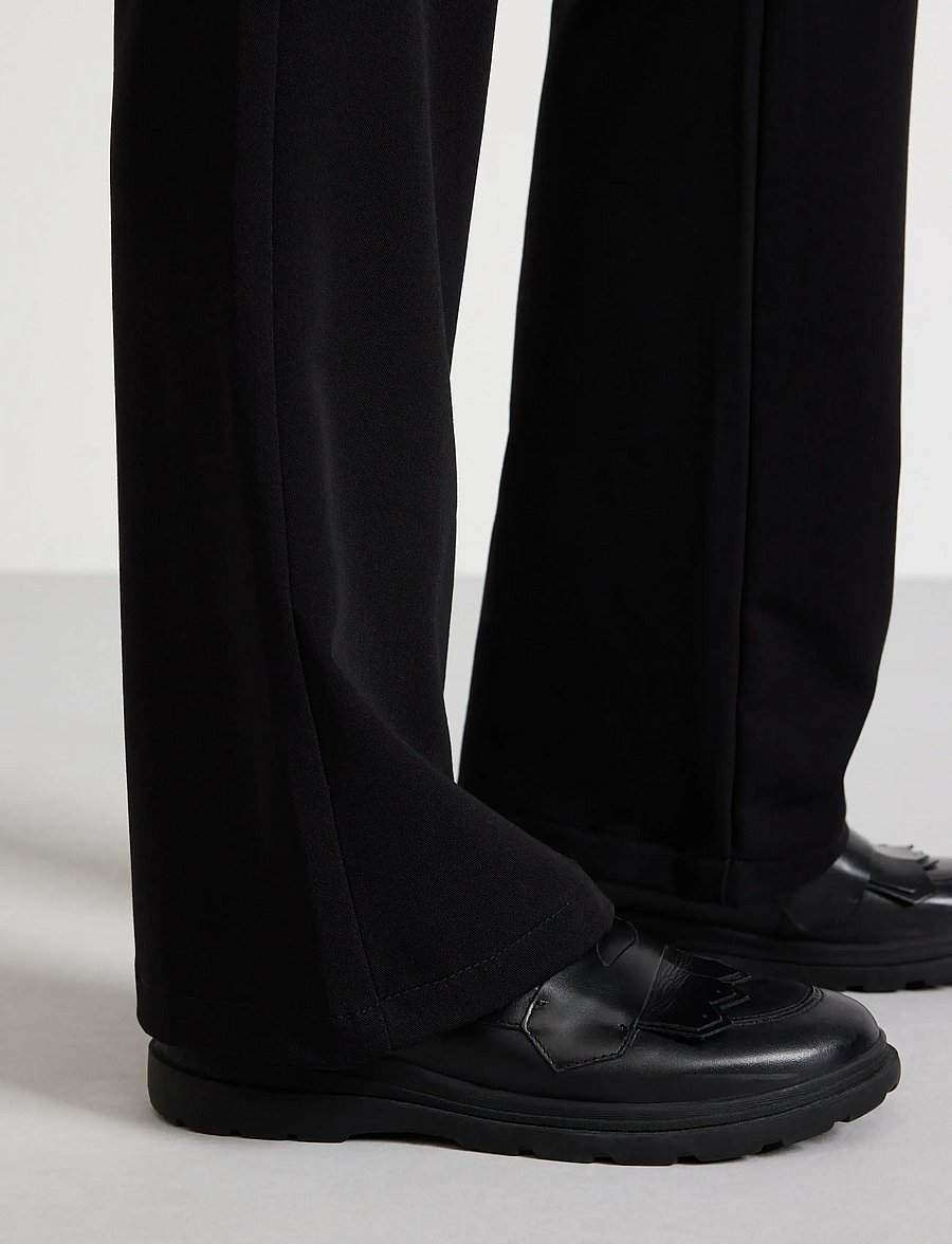 Lindex - Flared suit trousers - byxor - black - 4