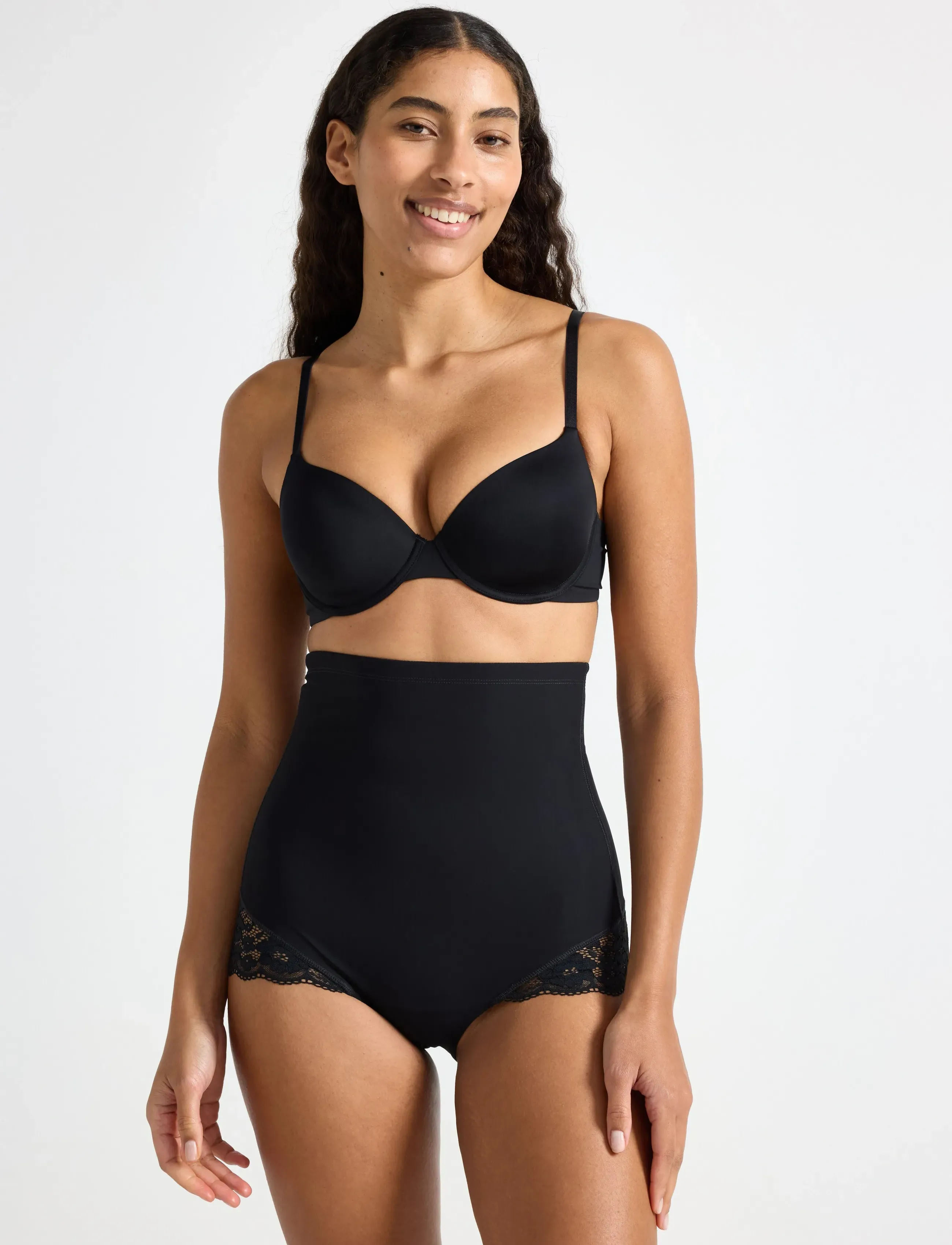 Lindex Brief Girdle Shaping Medium La, Kvinder, Højtaljede Shaping Trusser, Sort, Str: XXL