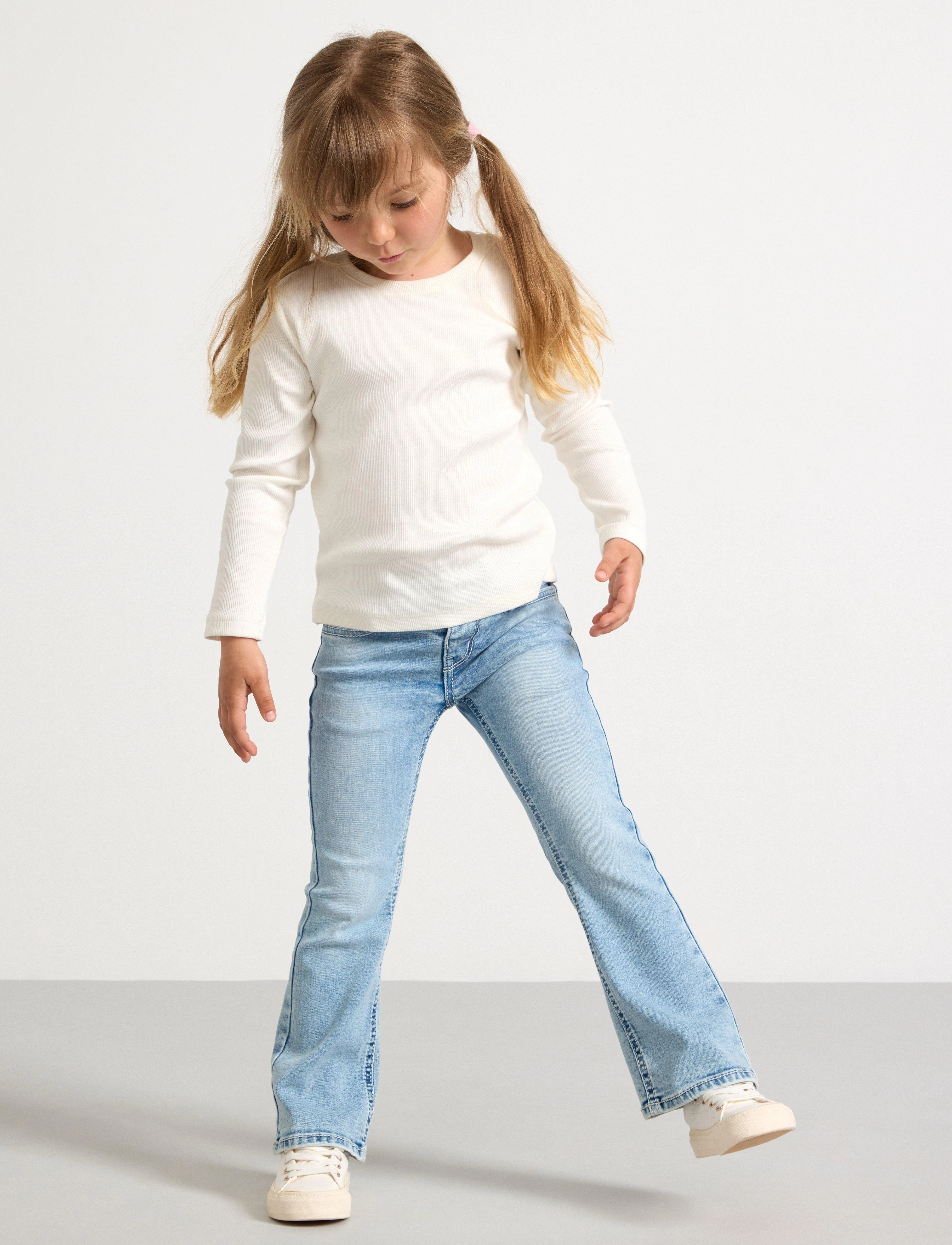 Lindex Trousers denim Freja Y2K - Bootcut jeans - LIGHT DENIM / blue