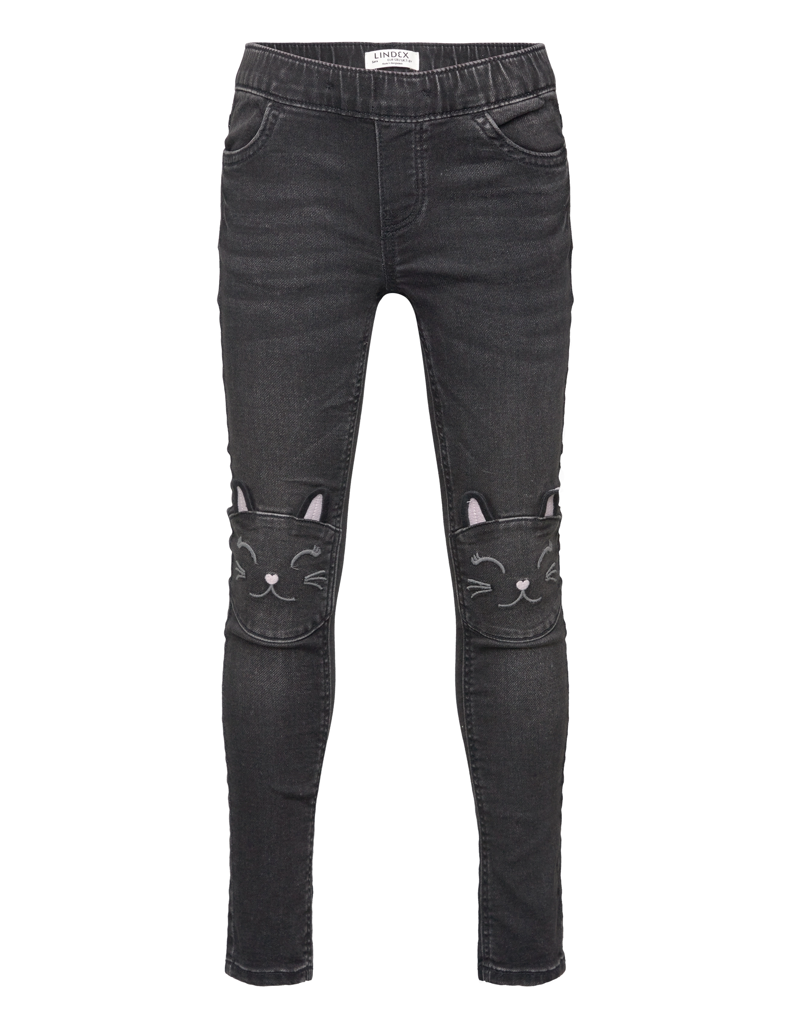 LINDEX Hosen Denimjersey Sara Knee Schwarz - 92 - Kinder