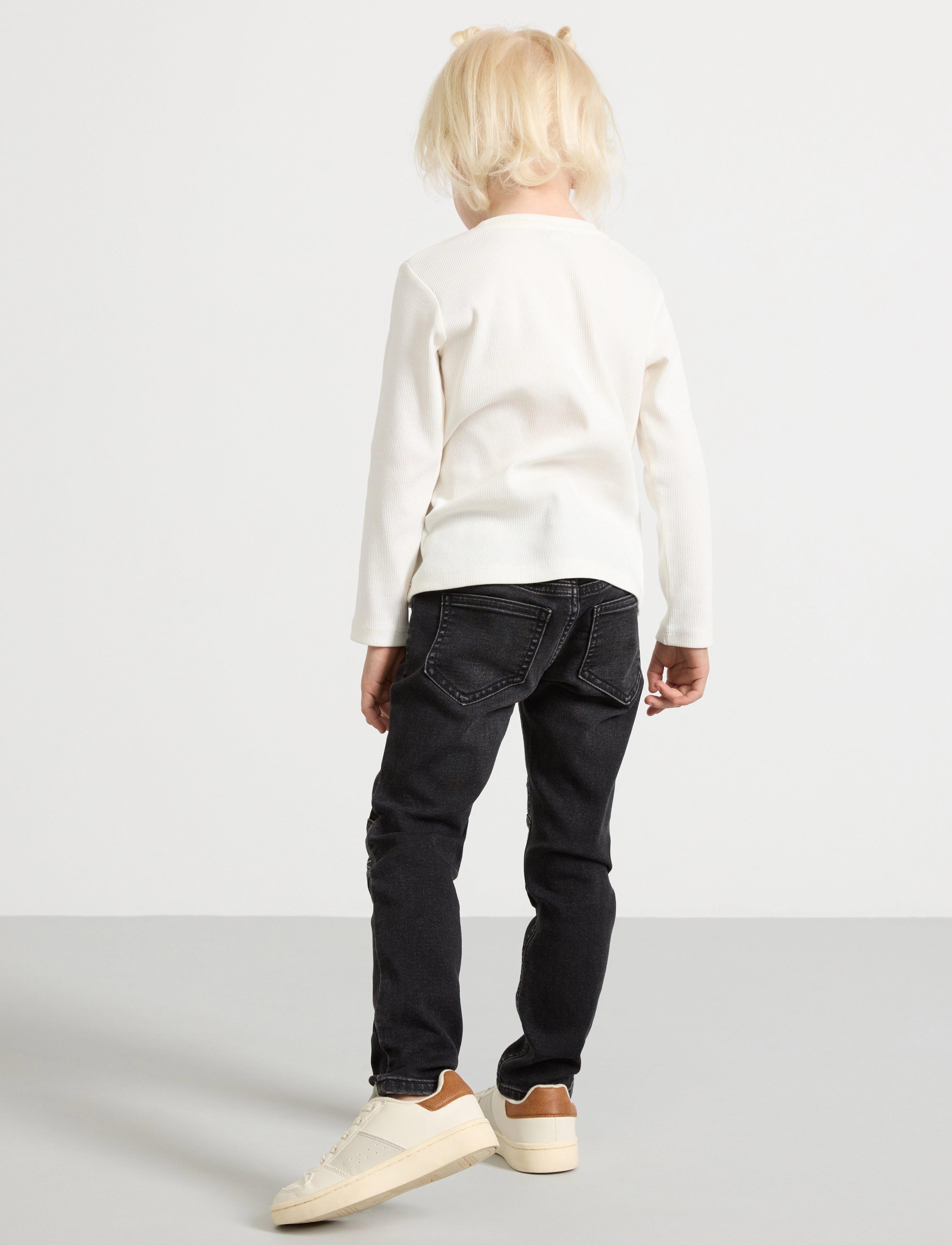 Lindex - Trousers denimjersey Sara knee - regular jeans - black - 3