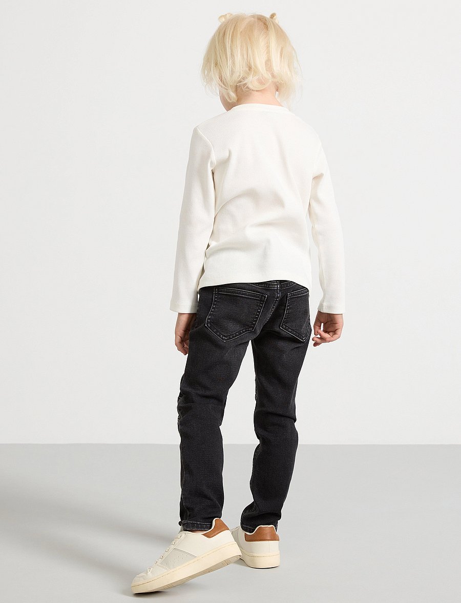 Lindex - Trousers denimjersey Sara knee - regular jeans - black - 3