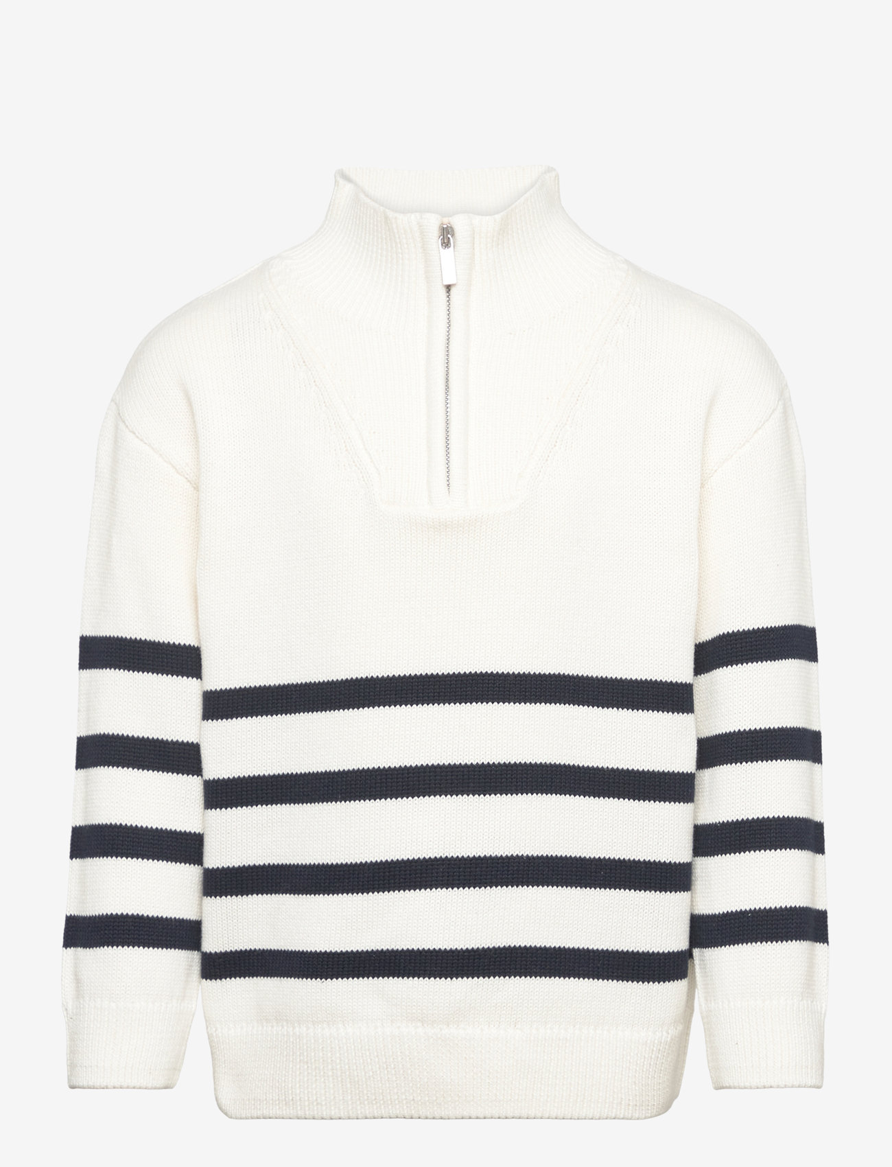 Lindex - Sweater knitted half zip - stickade tröjor - light dusty white - 1