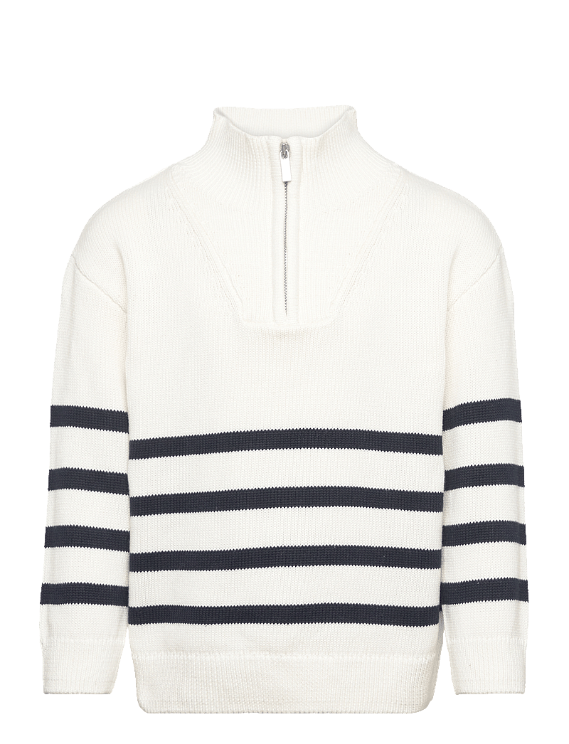 Lindex - Sweater knitted half zip - stickade tröjor - light dusty white - 1