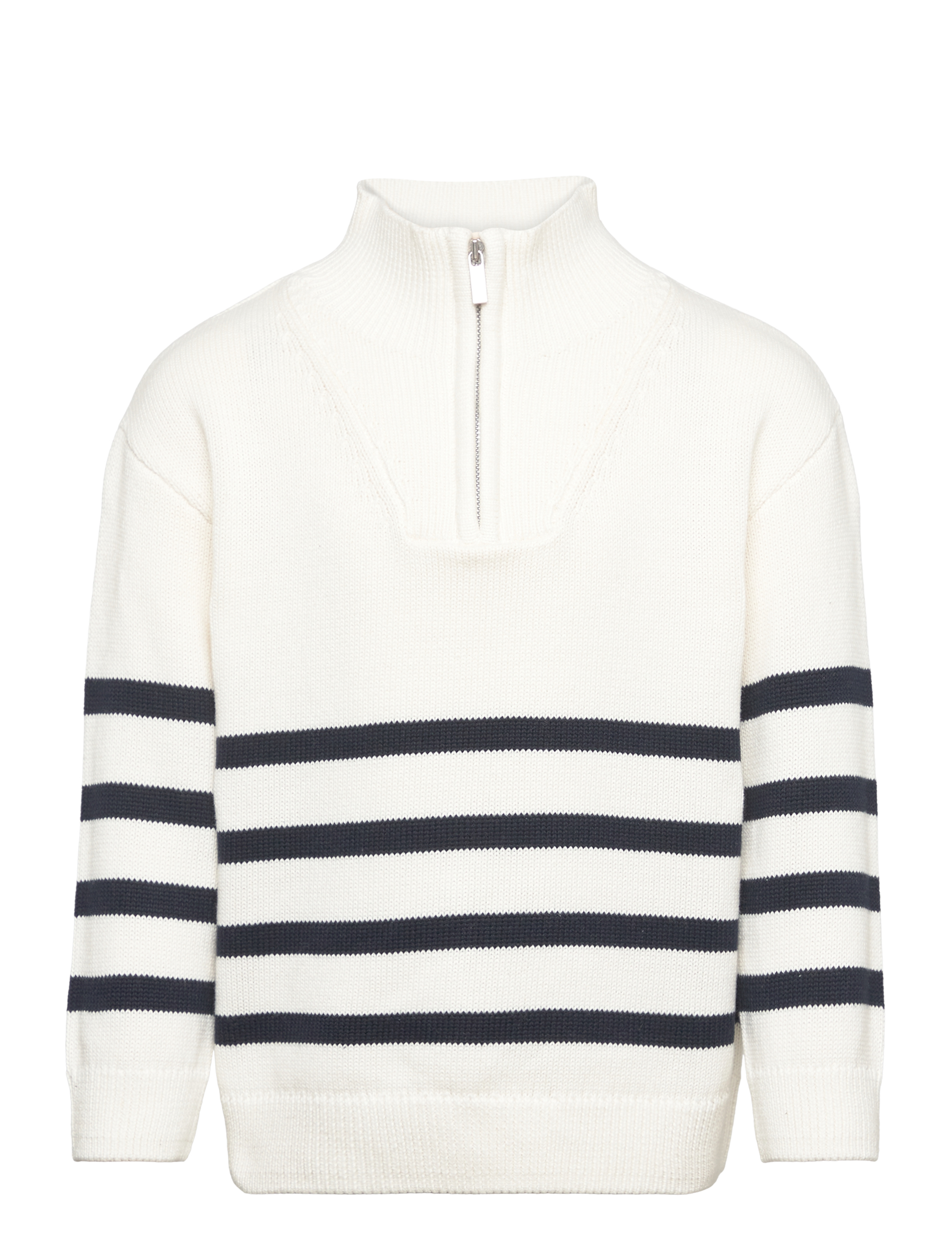 Lindex Sweater knitted half zip - Oberteile - LIGHT DUSTY WHITE / white