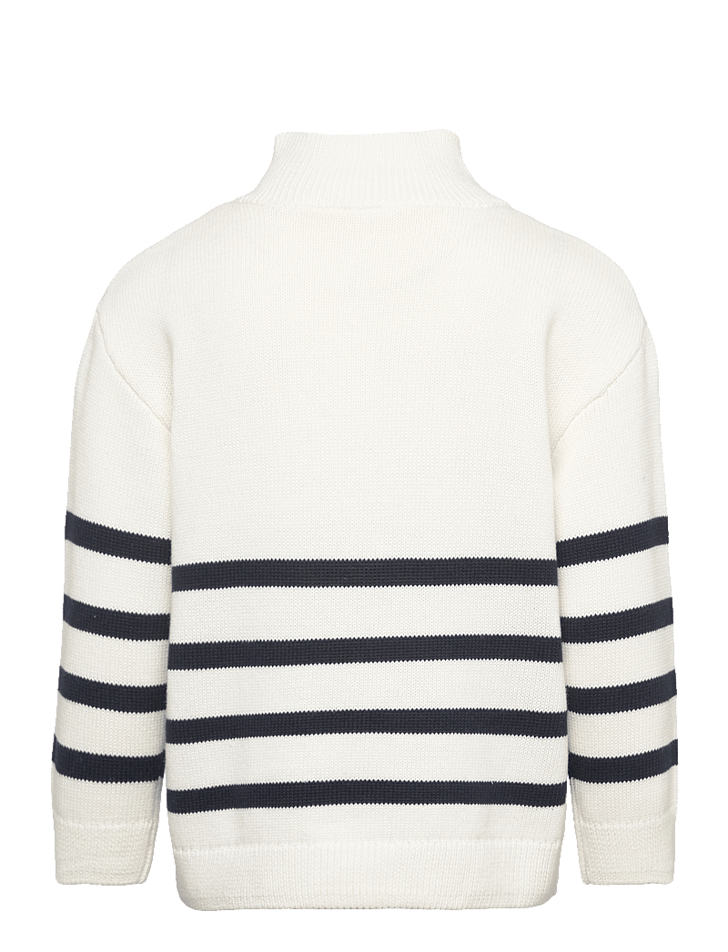 Lindex - Sweater knitted half zip - stickade tröjor - light dusty white - 2