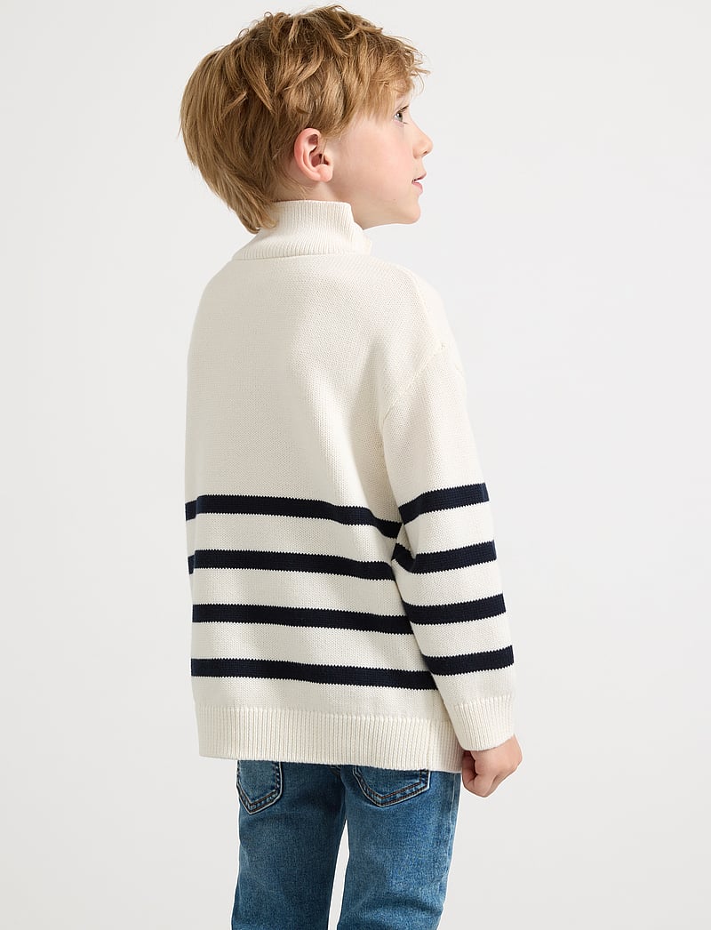 Lindex - Sweater knitted half zip - stickade tröjor - light dusty white - 3