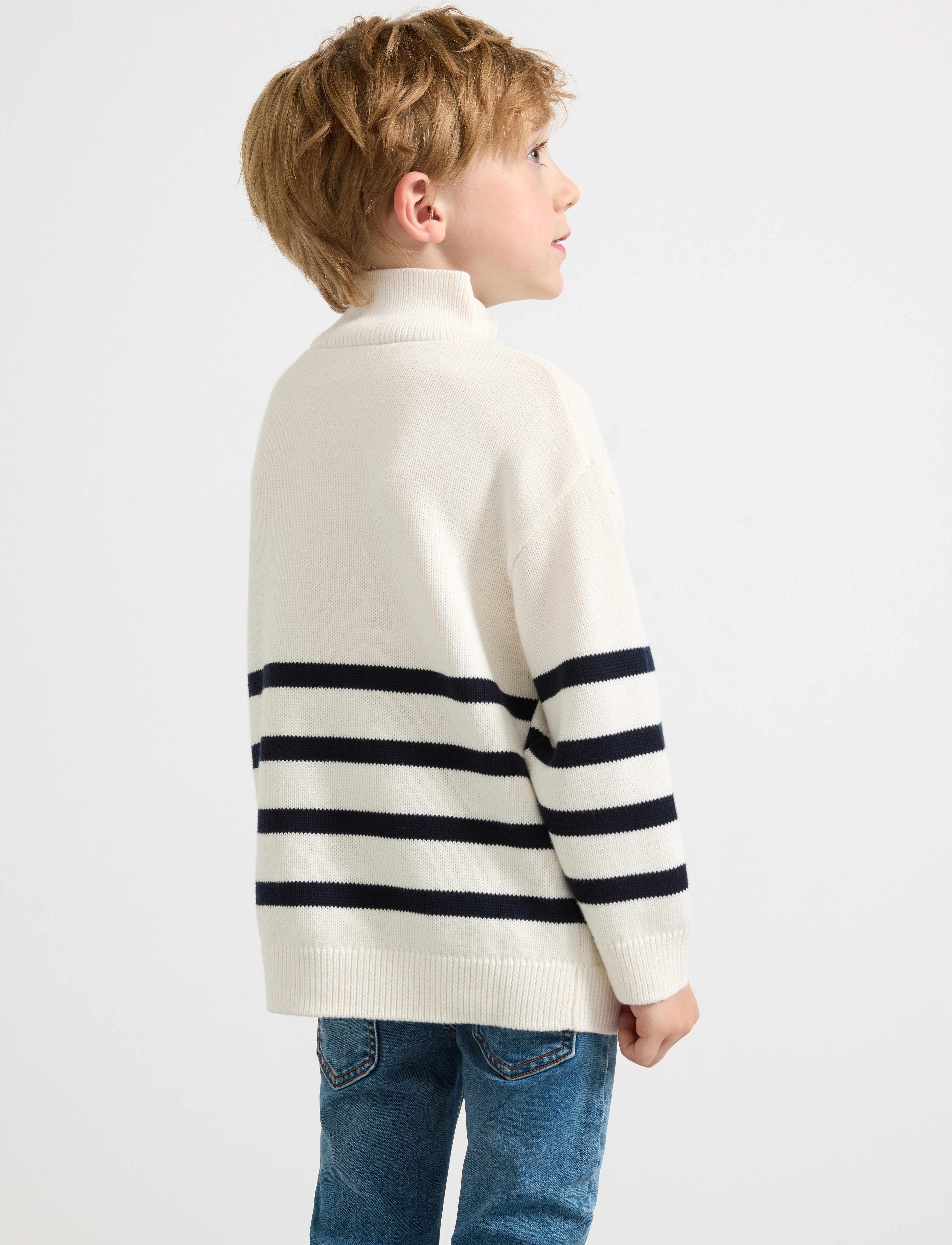 Lindex - Sweater knitted half zip - jumpers - light dusty white - 3
