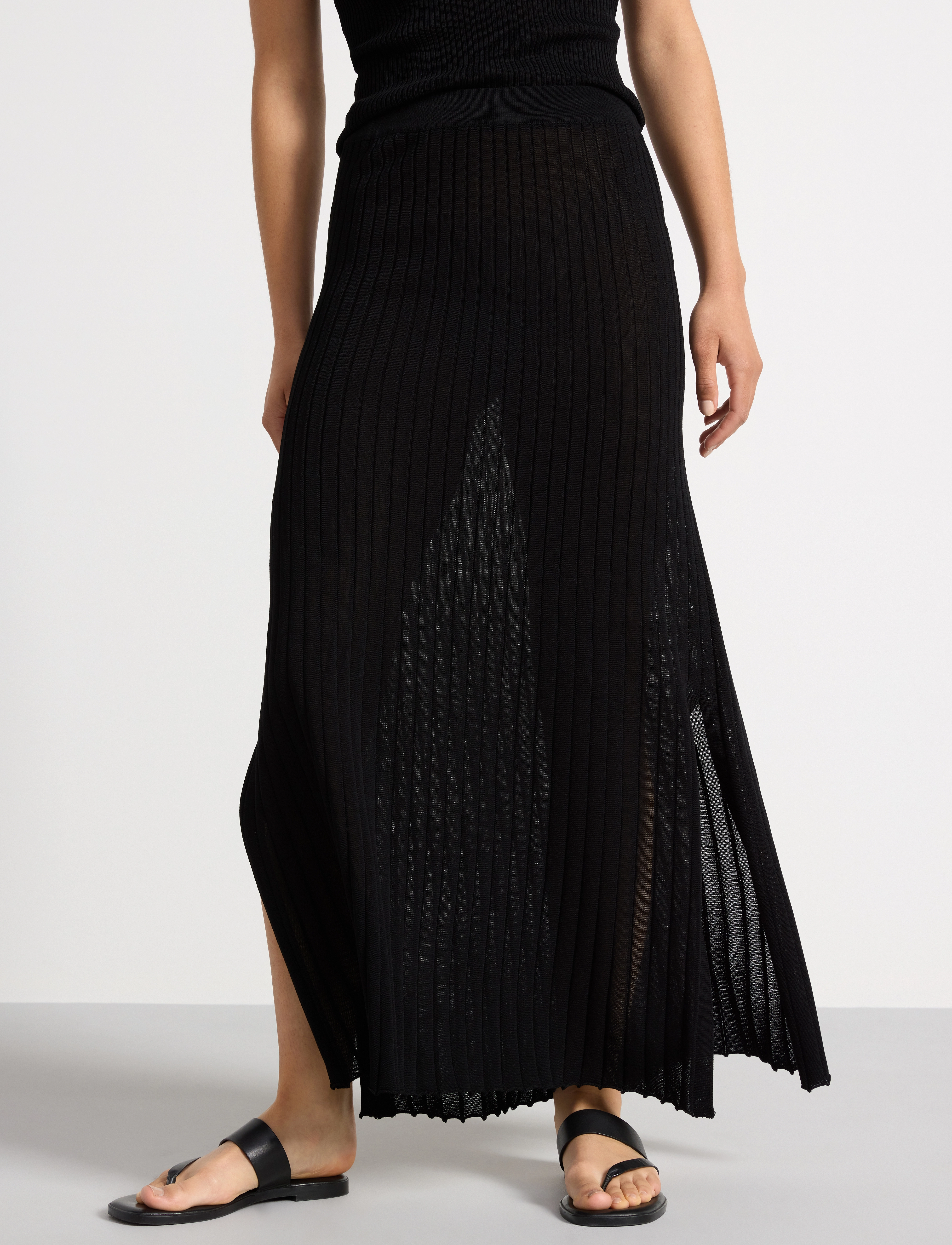 Lindex - Skirt Felicia - strikkede nederdele - black - 3