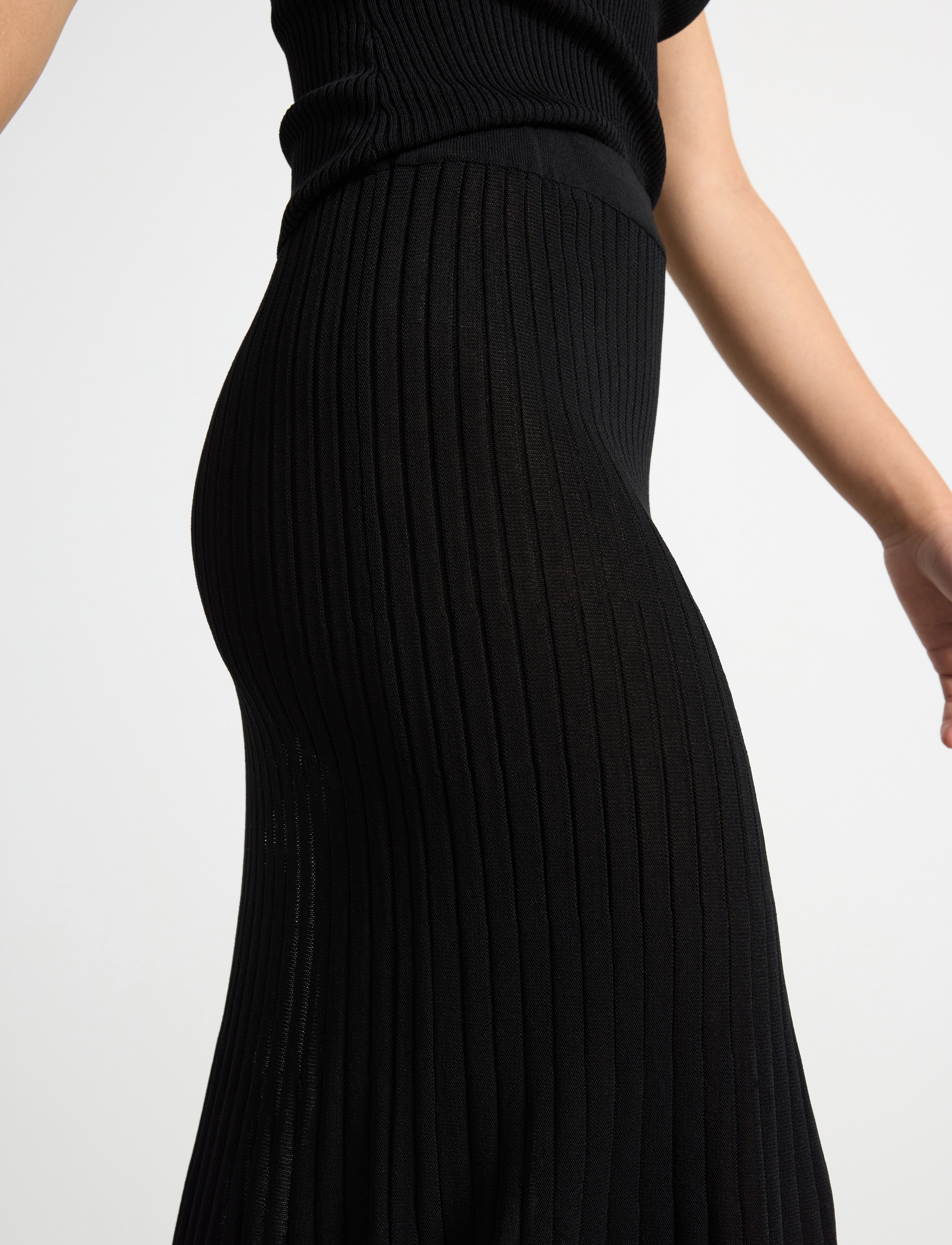 Lindex - Skirt Felicia - strikkede nederdele - black - 4