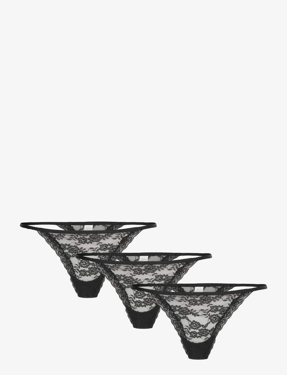 Lindex - Brief Jennie lace thong 3 pack - string - black - 0