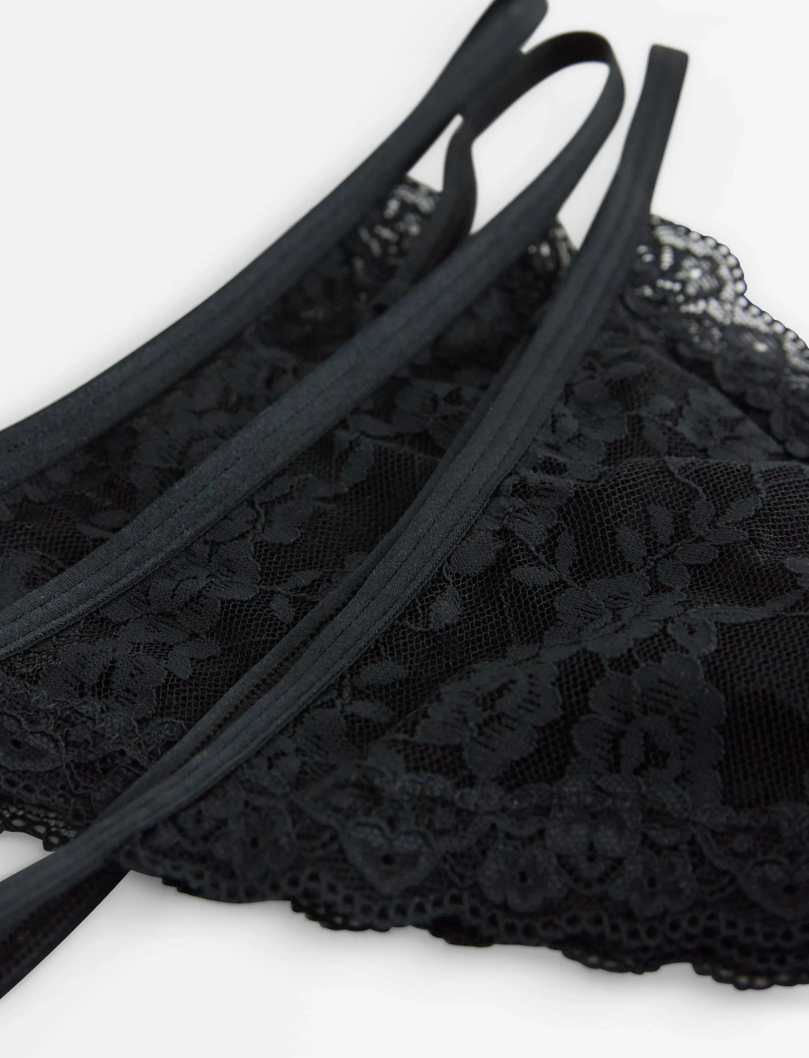 Lindex - Brief Jennie lace thong 3 pack - stringi - black - 2