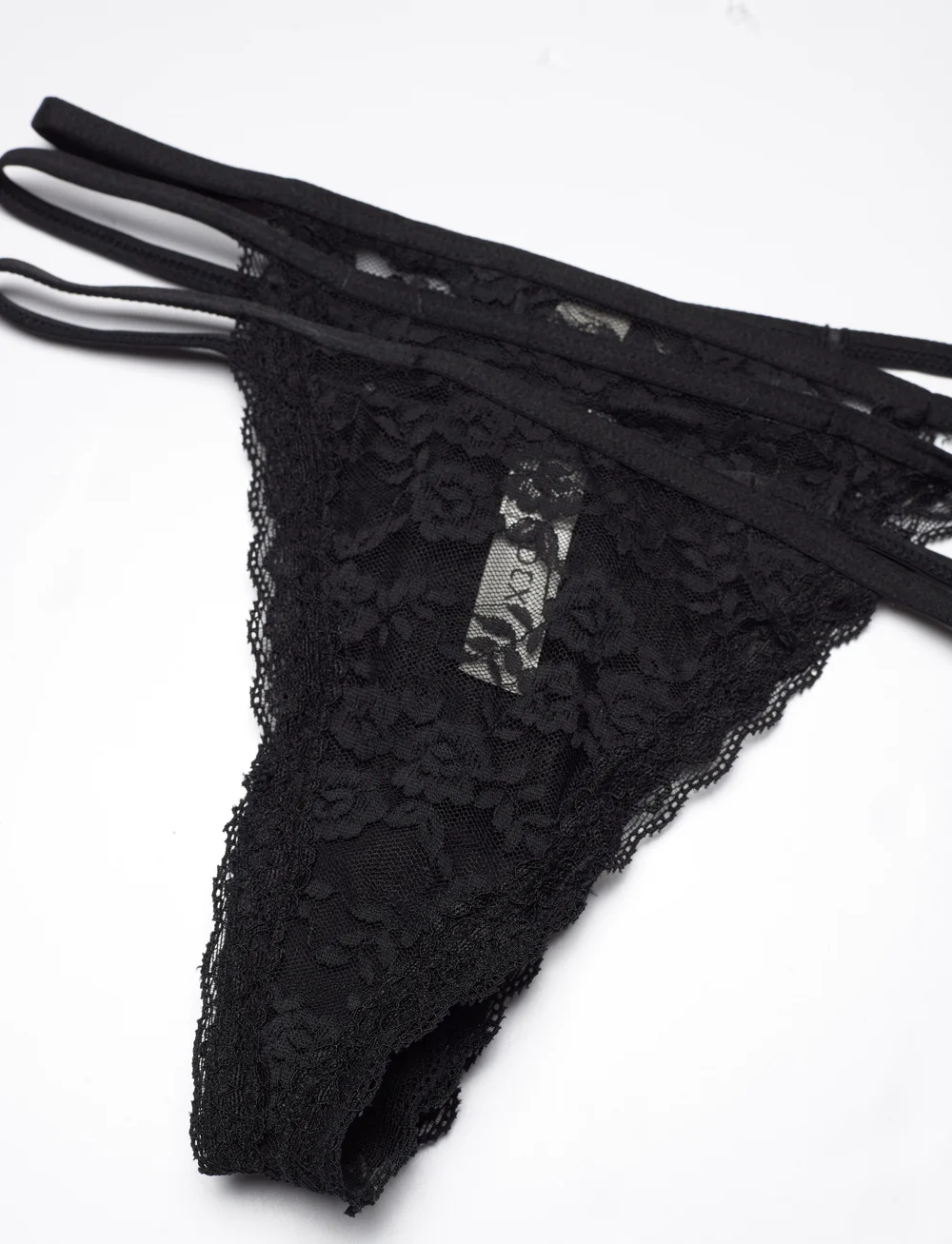 Lindex - Brief Jennie lace thong 3 pack - string - black - 1