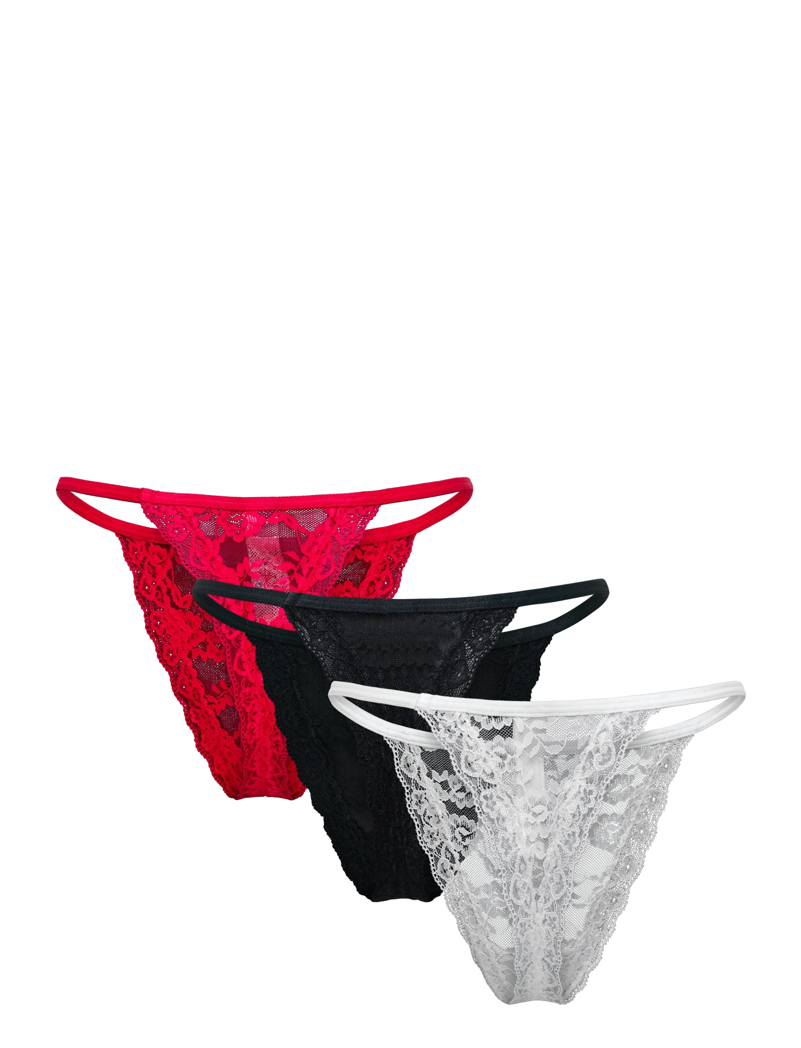Lindex - 3-pack thong in lace - thongs - combi 2 - 1