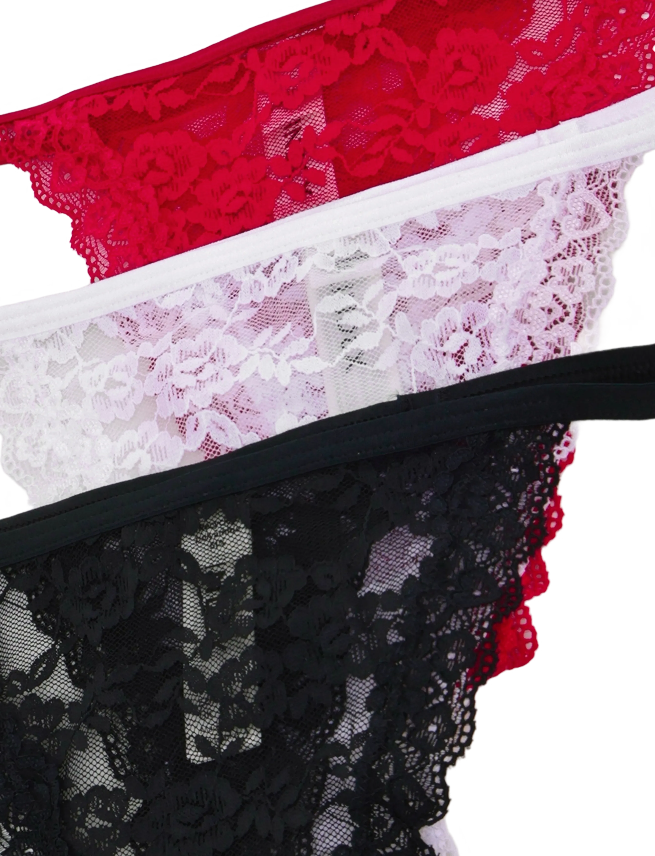 Lindex - 3-pack thong in lace - thongs - combi 2 - 2