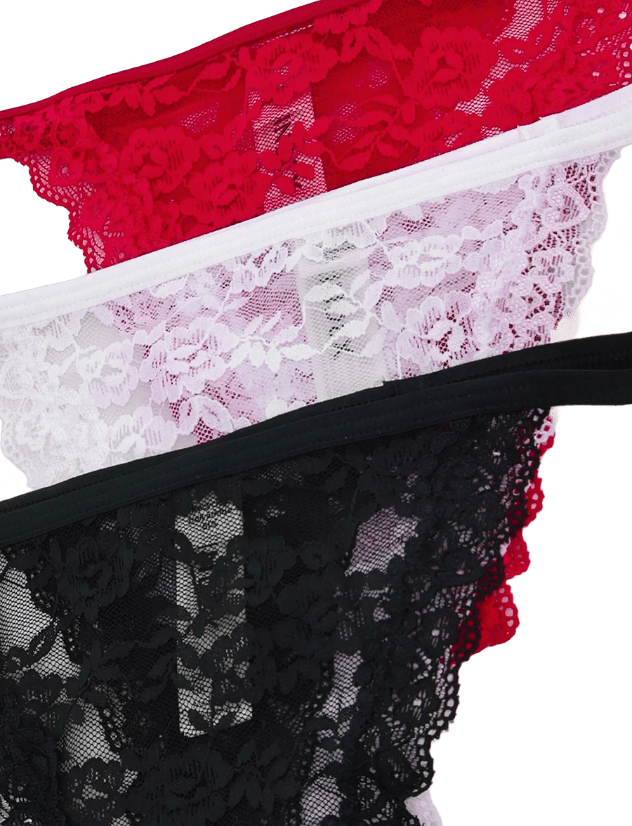 Lindex - 3-pack thong in lace - stringtrosor - combi 2 - 2