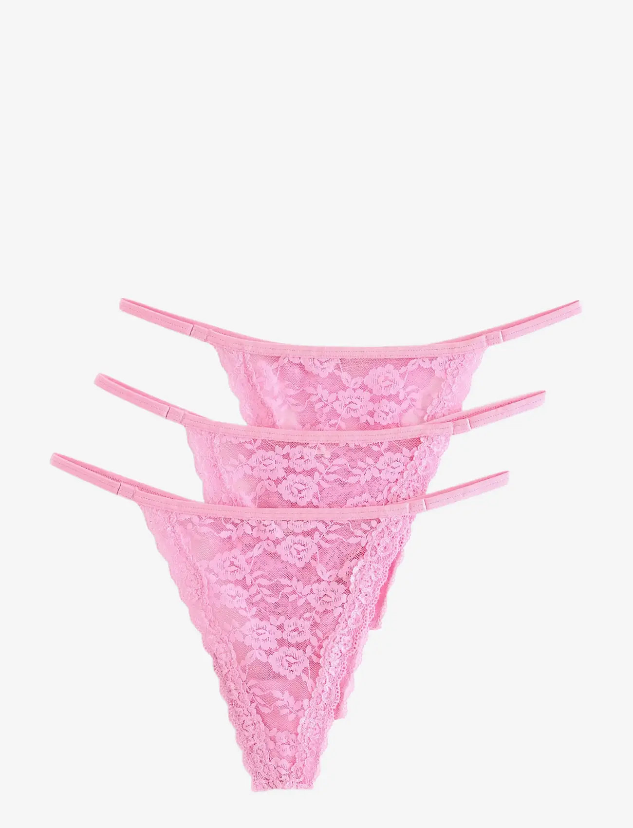 Lindex - Brief Jennie lace thong 3 pack - stringtrusser - light pink - 0