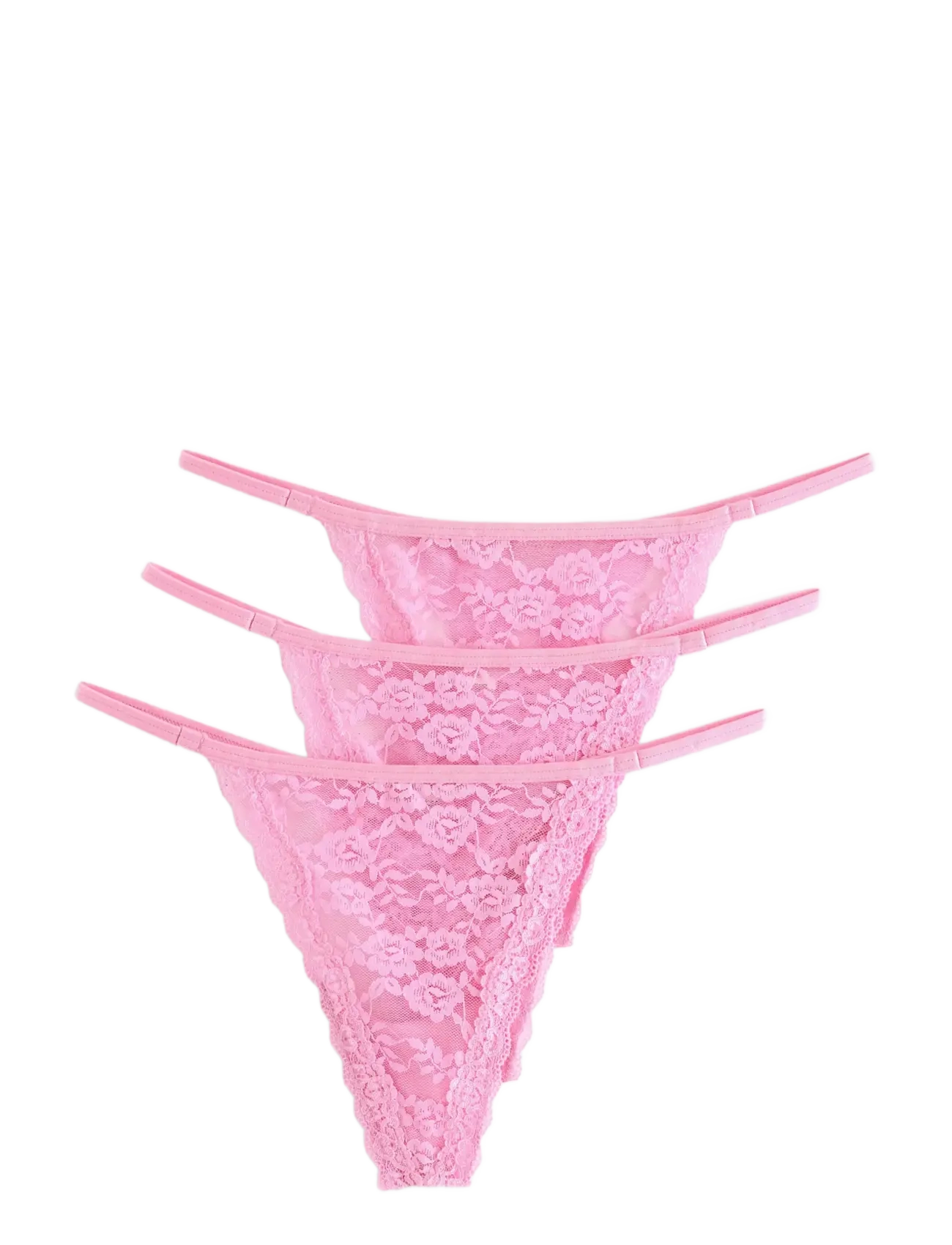 Lindex Brief Jennie lace thong 3 pack - Stringtrosor - LIGHT PINK / pink/rose