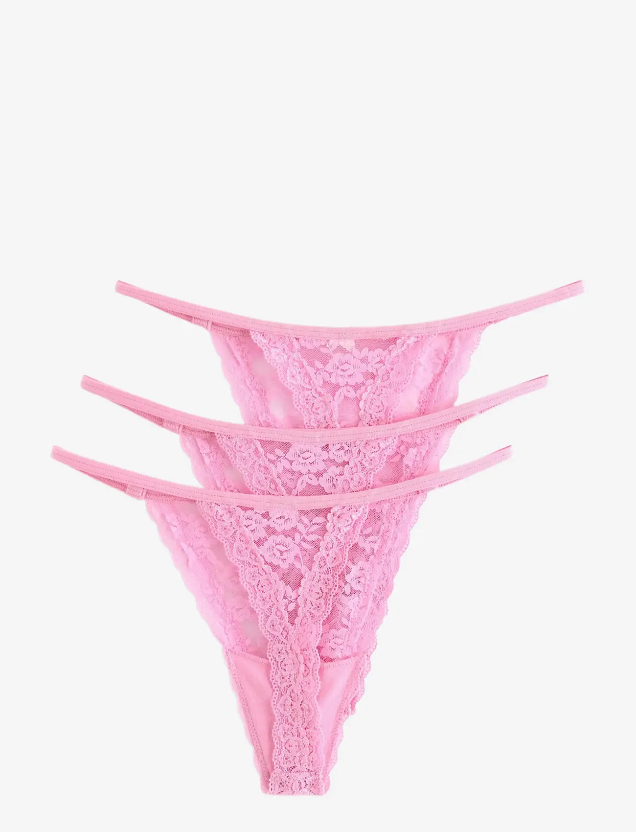 Lindex - Brief Jennie lace thong 3 pack - stringtrusser - light pink - 1