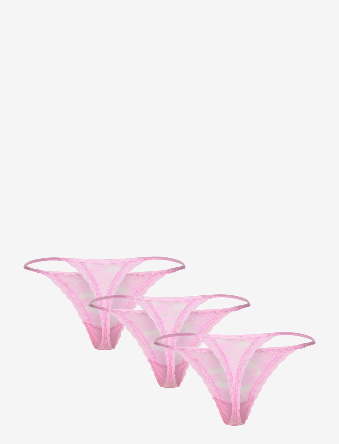 Lindex - Brief Jennie lace thong 3 pack - stringtrusser - light pink - 4