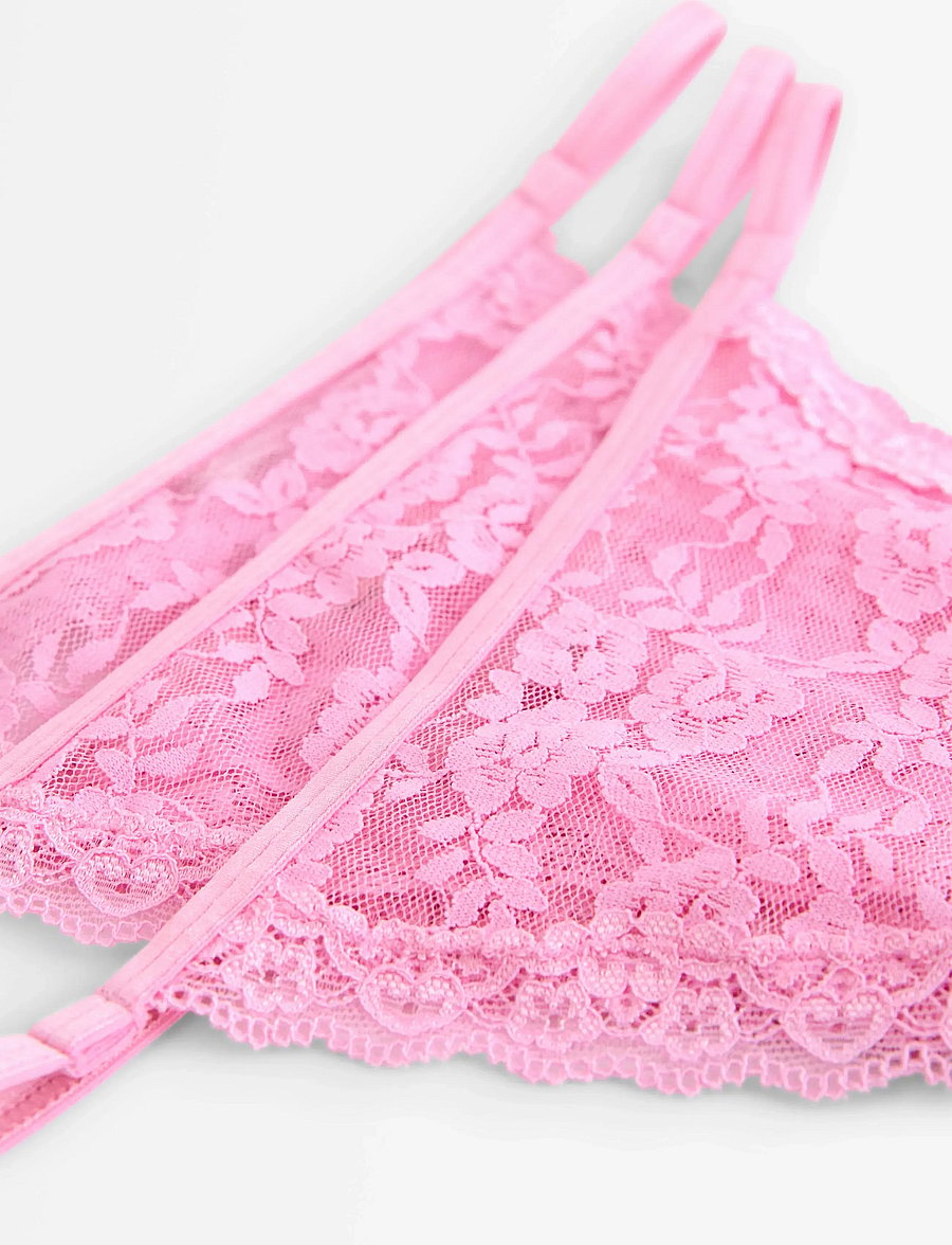 Lindex - Brief Jennie lace thong 3 pack - stringtrusser - light pink - 2