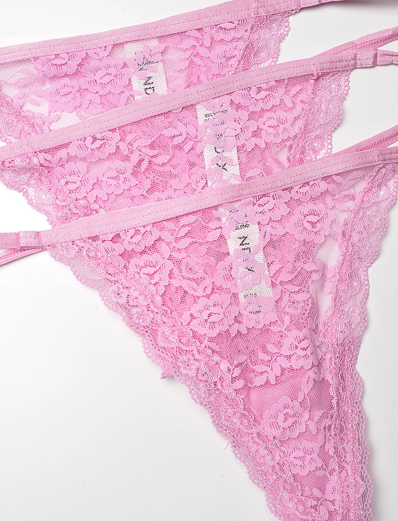 Lindex - Brief Jennie lace thong 3 pack - stringtrusser - light pink - 3