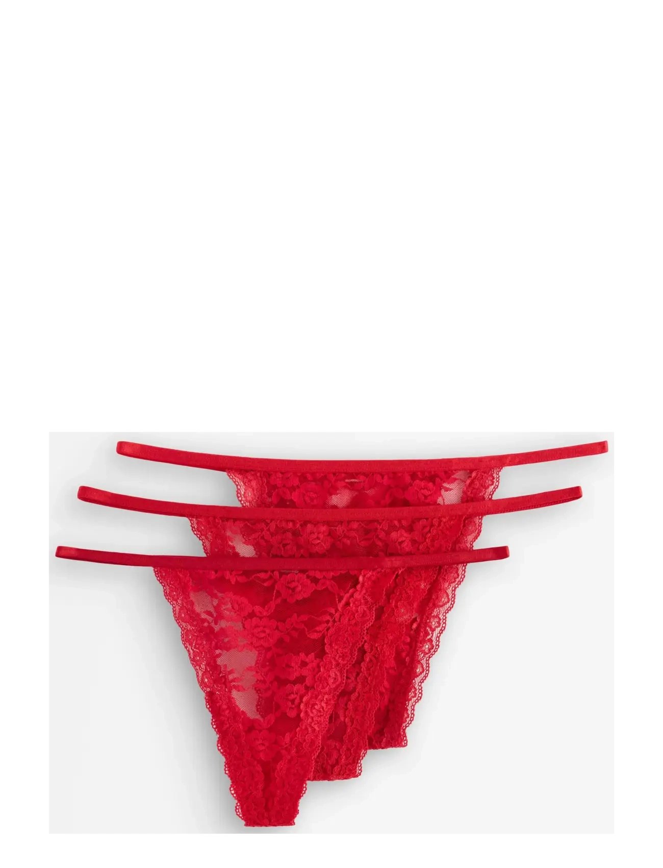 Lindex 3-pack thong in lace - Tangas - RED / red